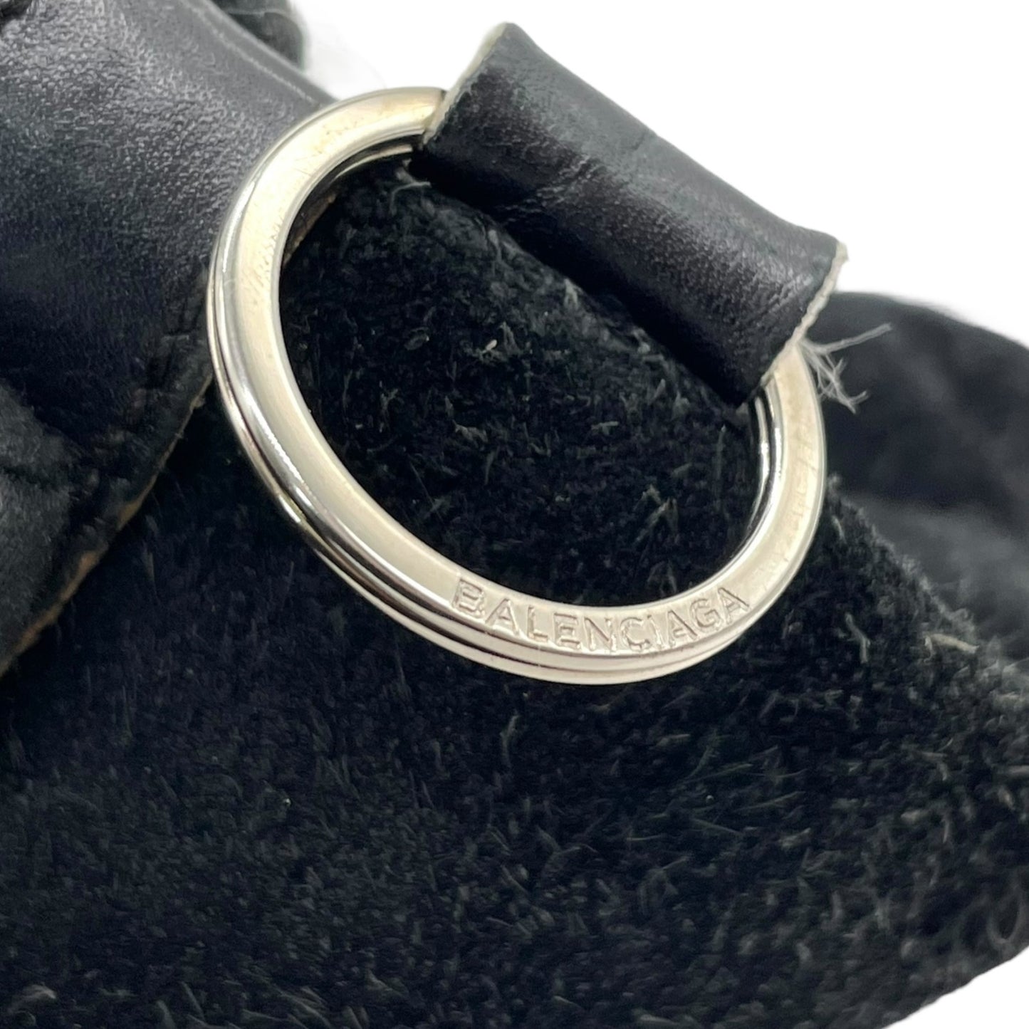 BALENCIAGA バレンシアガ クリップ クラッチバッグ CLASSIC CLIP M 黒 ブラック スエード レザー シルバー金具 セカンドバッグ メンズ レディース K11