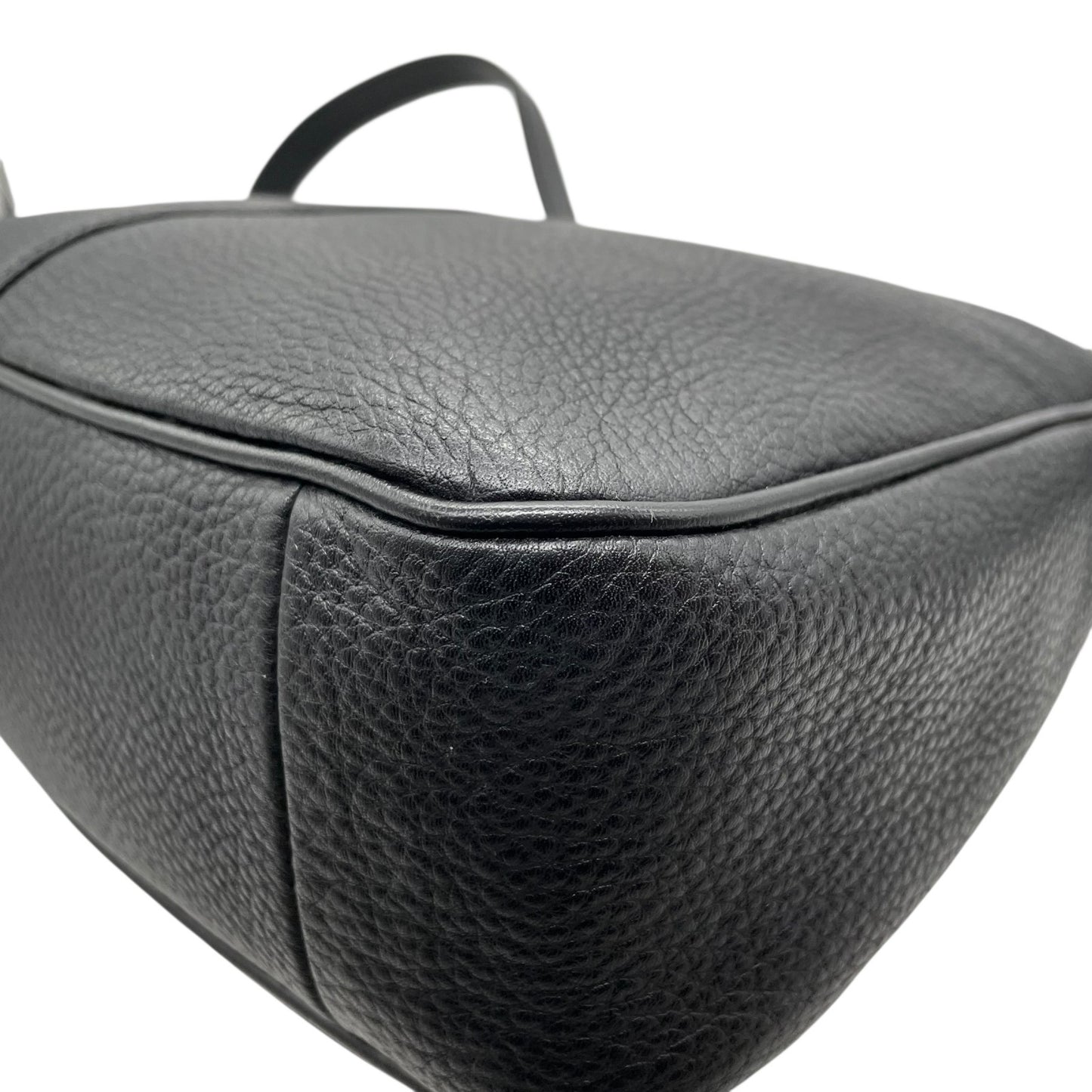 美品 BURBERRY バーバリー ショルダーバッグ ラウンドトート 黒 ブラック レザー ゴールド金具 ノバチェック 斜め掛け可 レディース S97