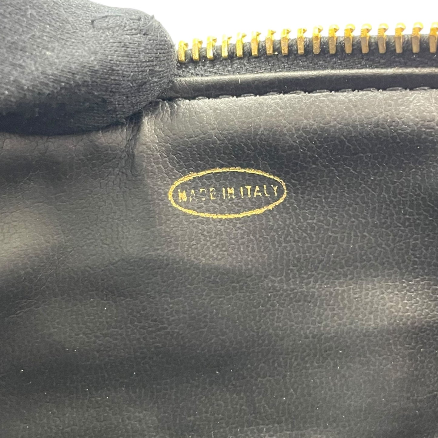 Authentic CHANEL Vanity Bag Handbag Black Bi-Color Leather Gold CC Logo Italy Women