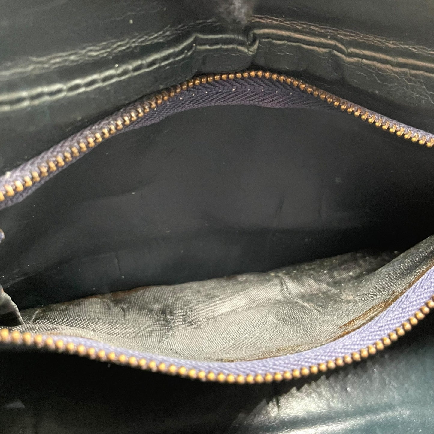 Authentic CELINE CMacadam Triomphe Canvas Leather Shoulder Bag Beige Black