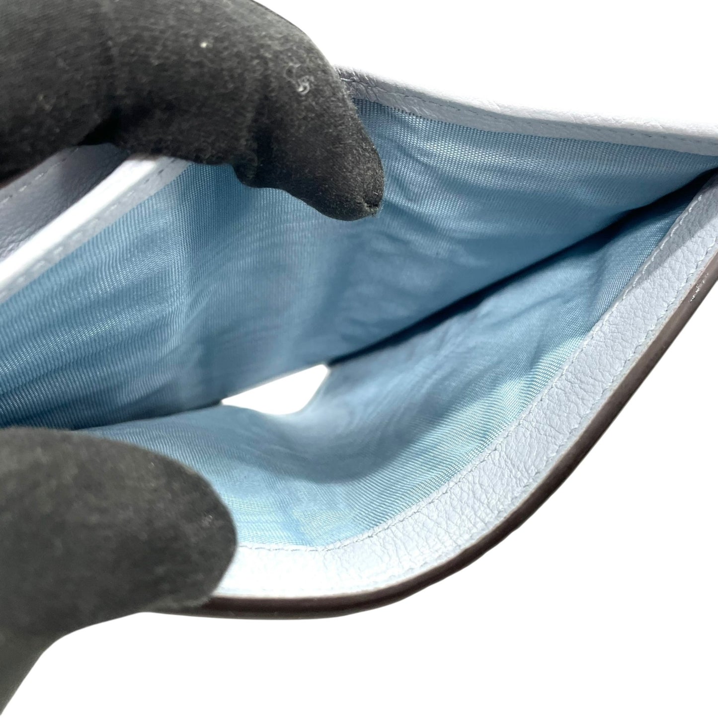 【新品同様】 GUCCI グッチ GGスプリーム アイスクリーム 二つ折り財布 コンパクトウォレット ベージュ×ライトブルー PVC レザー レディース 701489 M2