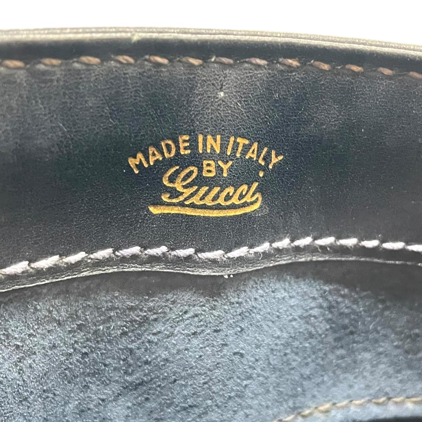 GUCCI グッチ ハンドバッグ トートバッグ ネイビー 紺色 レザー 本革 ゴールド金具 ヴィンテージ オールドグッチ 上品 高級感 通勤 通学 D1