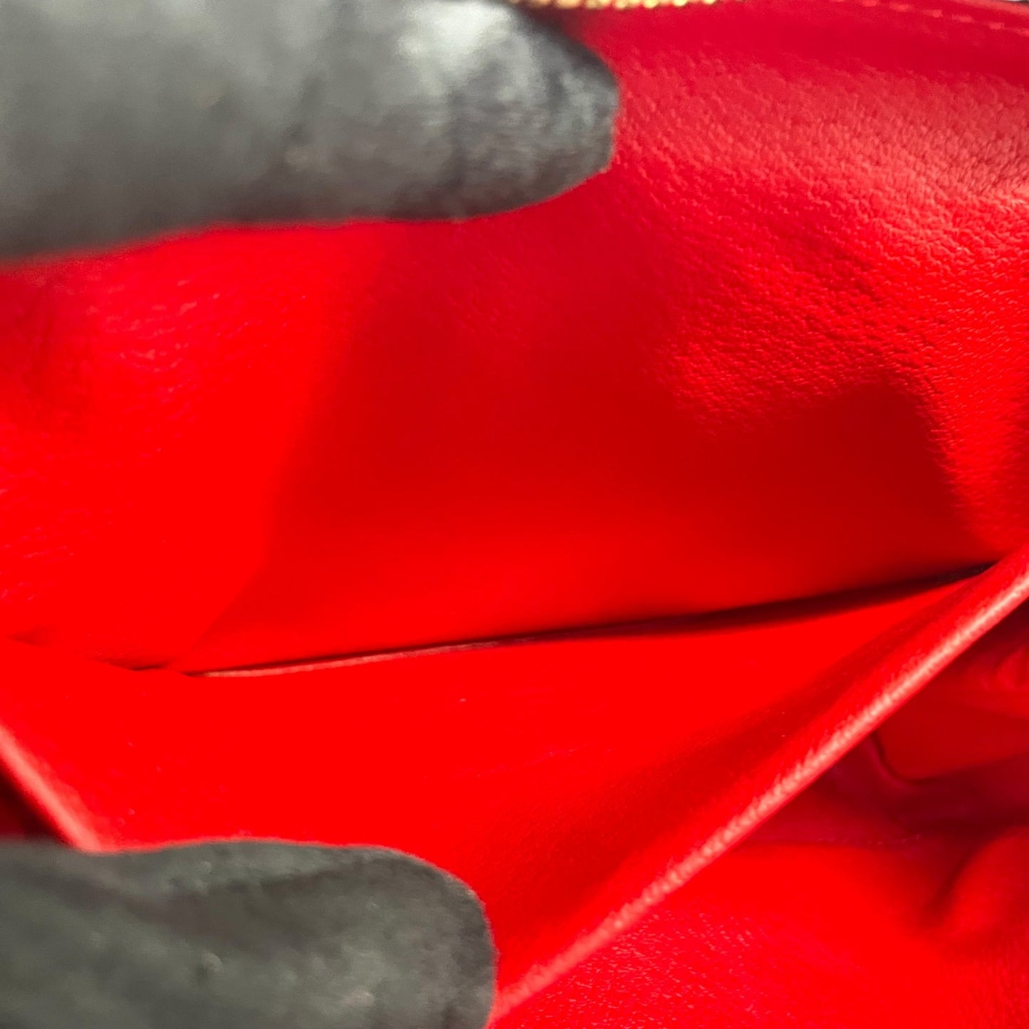 美品 CELINE セリーヌ オールドセリーヌ ポーチ メイクポーチ 化粧ポーチ クラッチバッグ 赤 レッド レザー ゴールド金具 ロゴ ヴィンテージ レディース ヴィンテージ K6