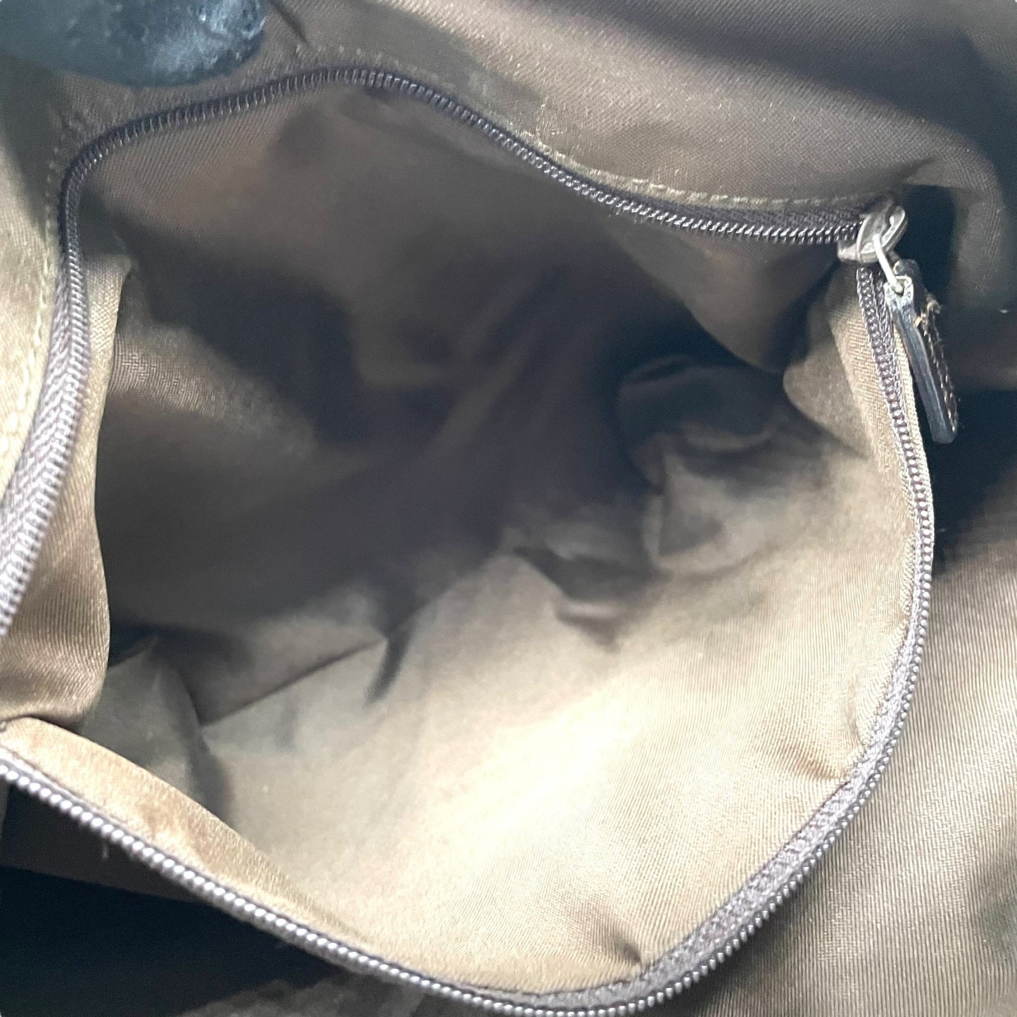 美品 GUCCI グッチ GGキャンバス ワンショルダーバッグ ハンドバッグ カーキ ブラウン キャンバス レザー シルバー金具 GG柄 ダブルポケット レディース K6