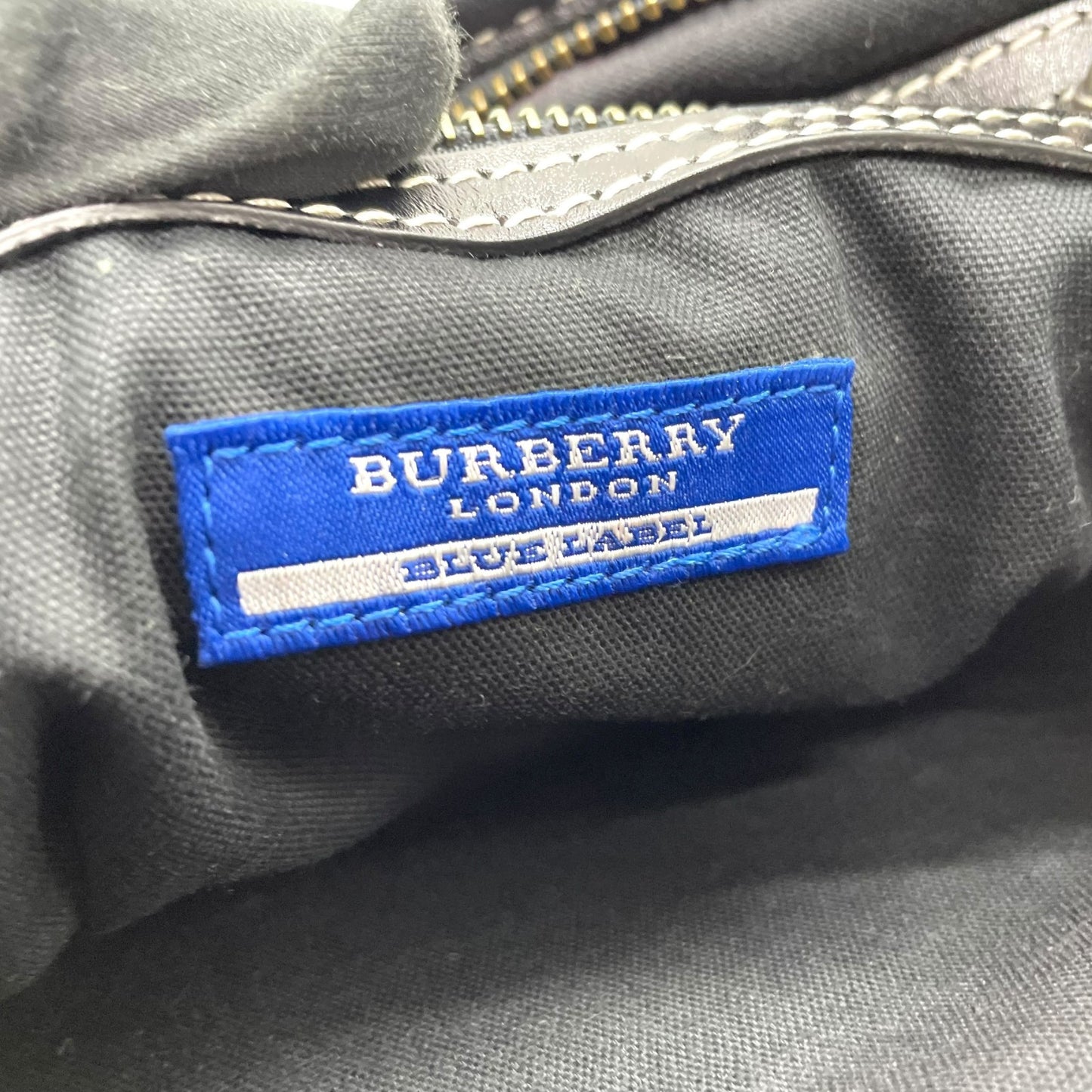 バーバリーブルーレーベル BURBERRY BLUE LABEL チェック柄 ワンショルダー ショルダーバッグ ハンドバッグ 2WAY ブラック 黒 キャンバス×レザー C4