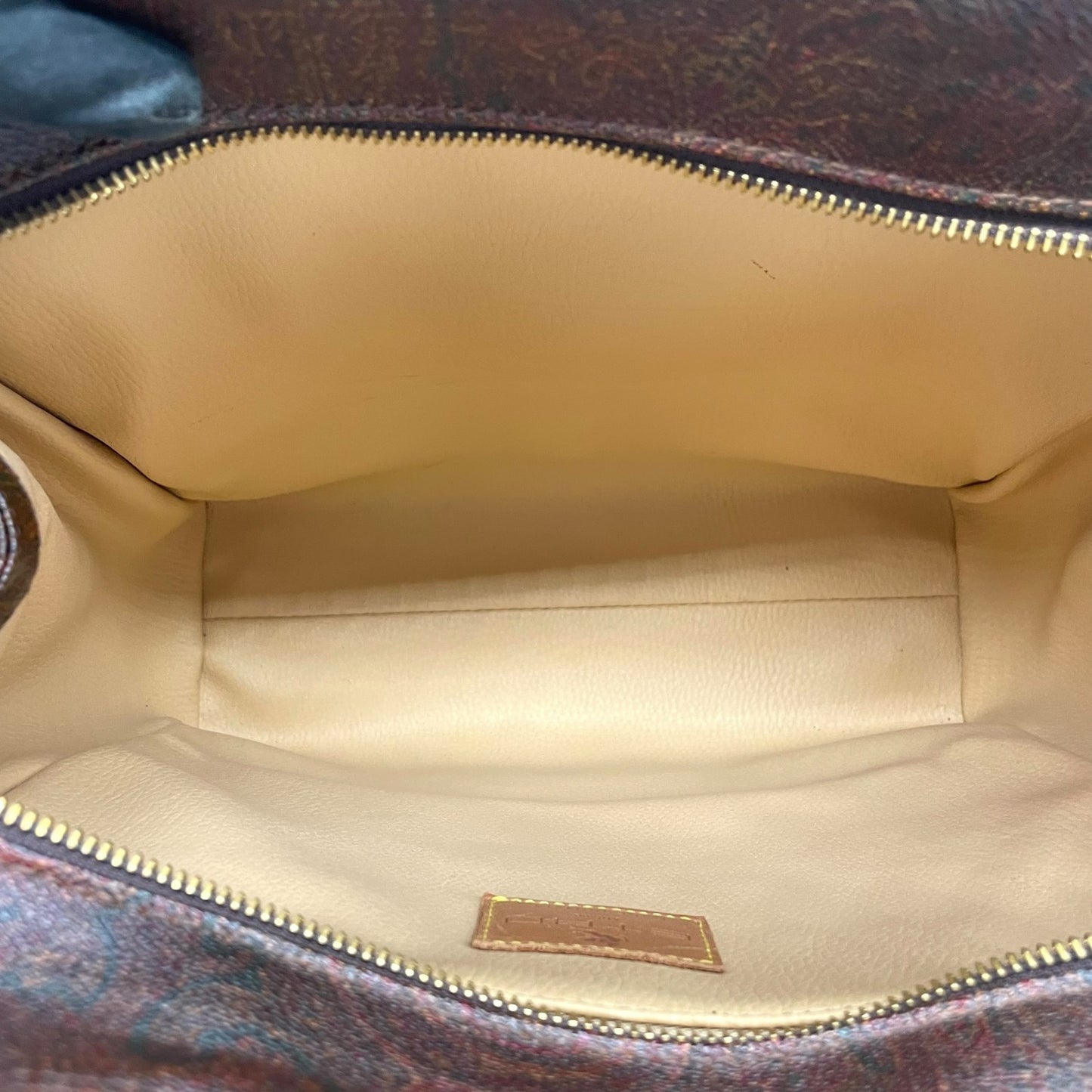 美品 エトロ ETRO ペイズリー柄 トートバッグ ハンドバッグ 2WAY ブラウン 茶色 ショルダー レザー ストラップ付き ヴィンテージ 高級 バッグ A