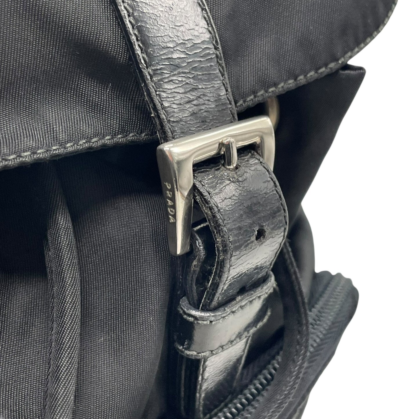 プラダ PRADA ナイロン バックパック リュックサック ブラック 黒 レザーコンビ トライアングルロゴ ヴィンテージ C7