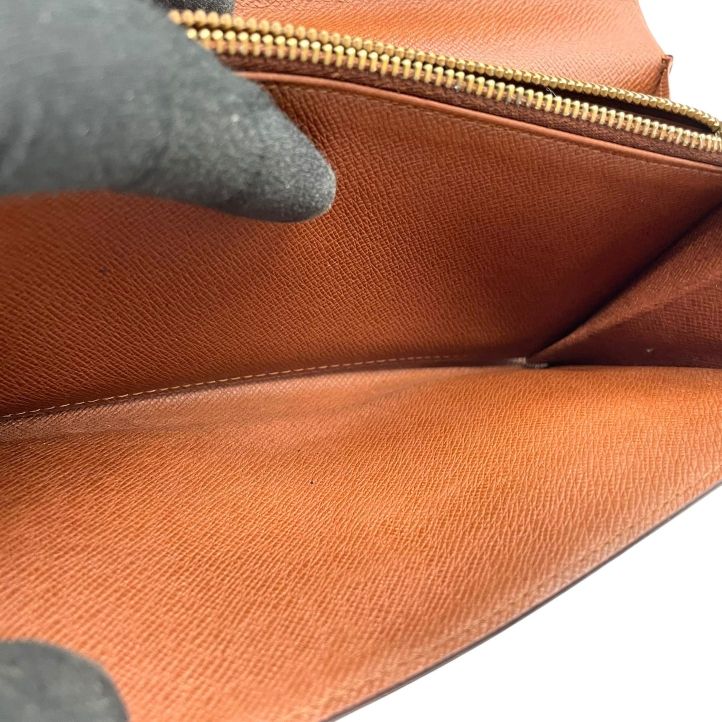 美品 LOUIS VUITTON ルイヴィトン モノグラム ポルトモネ クレディ ポルトフォイユサラ 長財布 ブラウン ゴールド金具 PVC モノグラムキャンバス M61725 w5