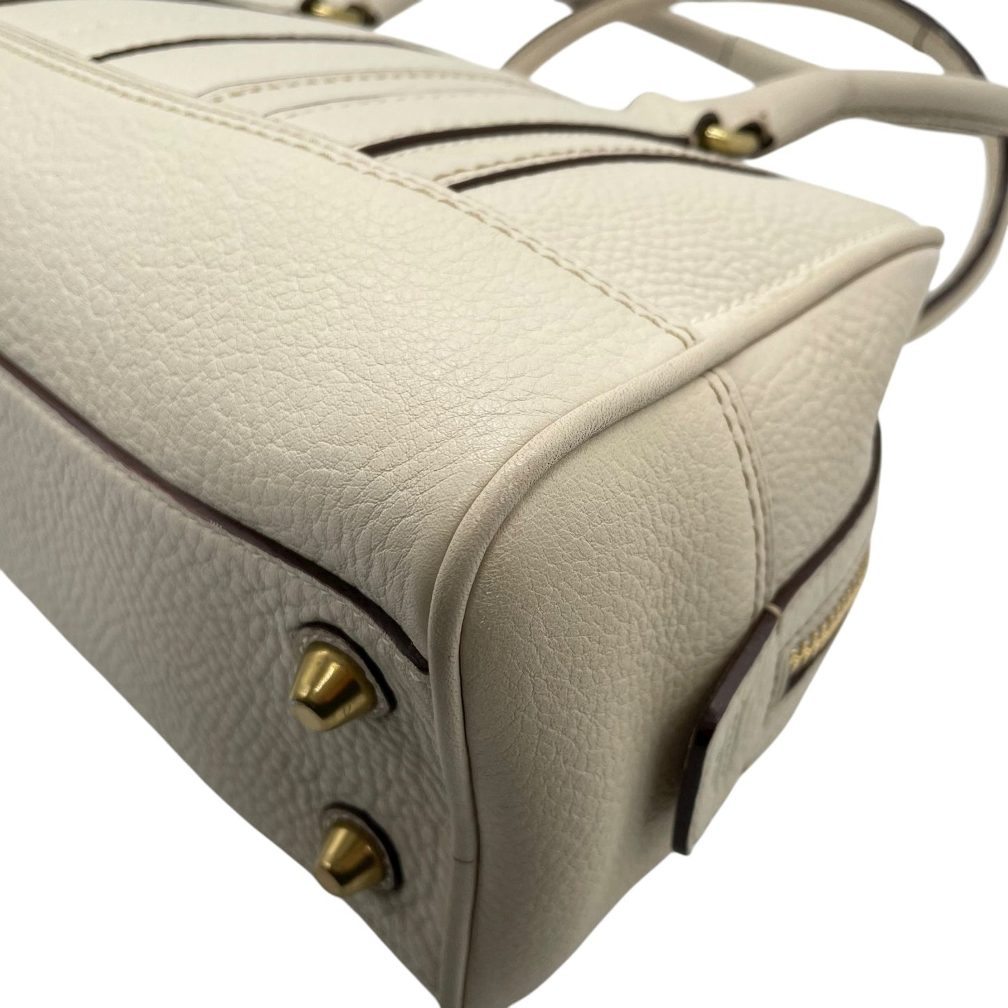 コーチ COACH ハンドバッグ レザー 白 ホワイト系 チャーム タグ付き フリンジ レディース T3