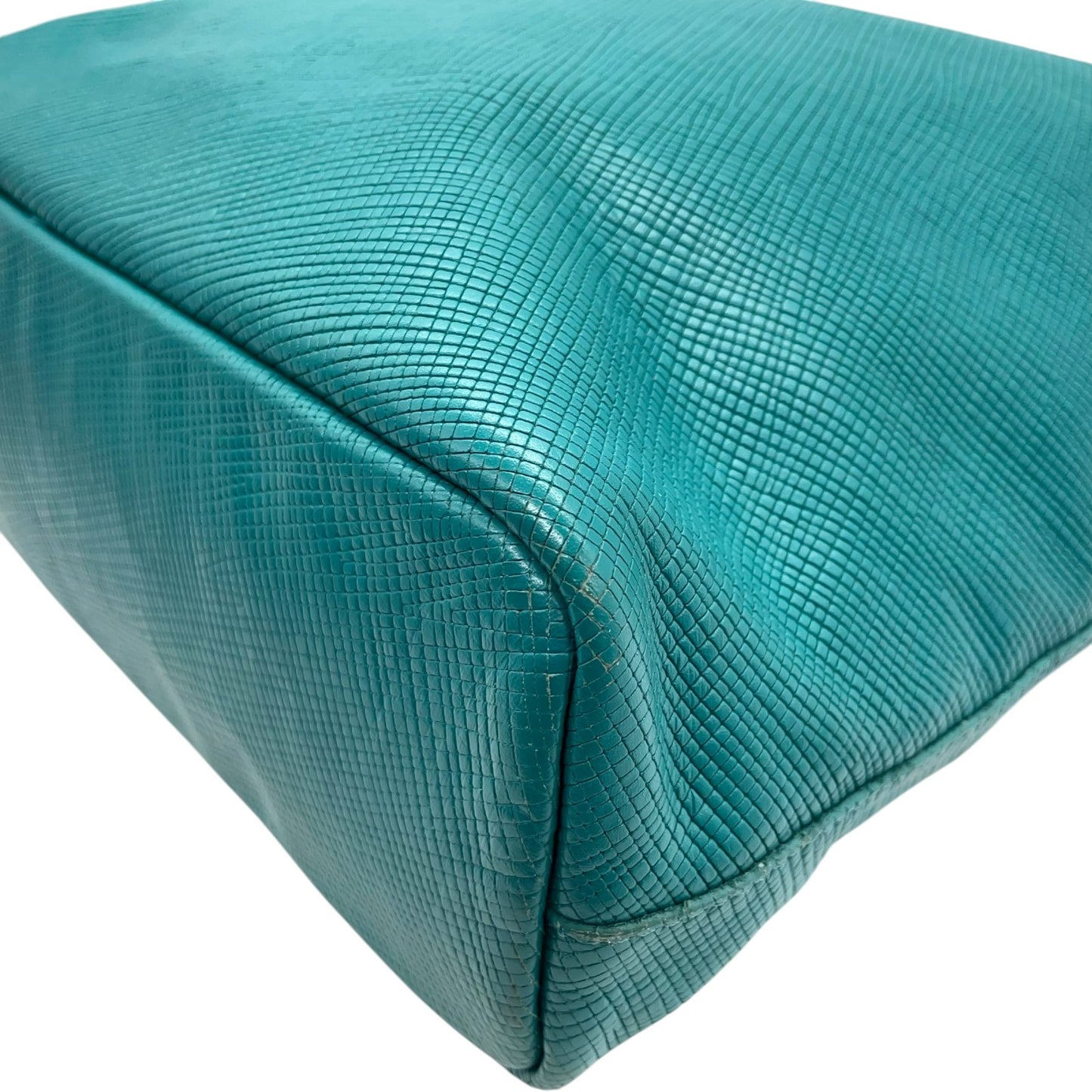 ロンシャン LONGCHAMP クアドリ レザー ホーボーバッグ ショルダーバッグ 水色 ターコイズブルー シルバー金具 U2