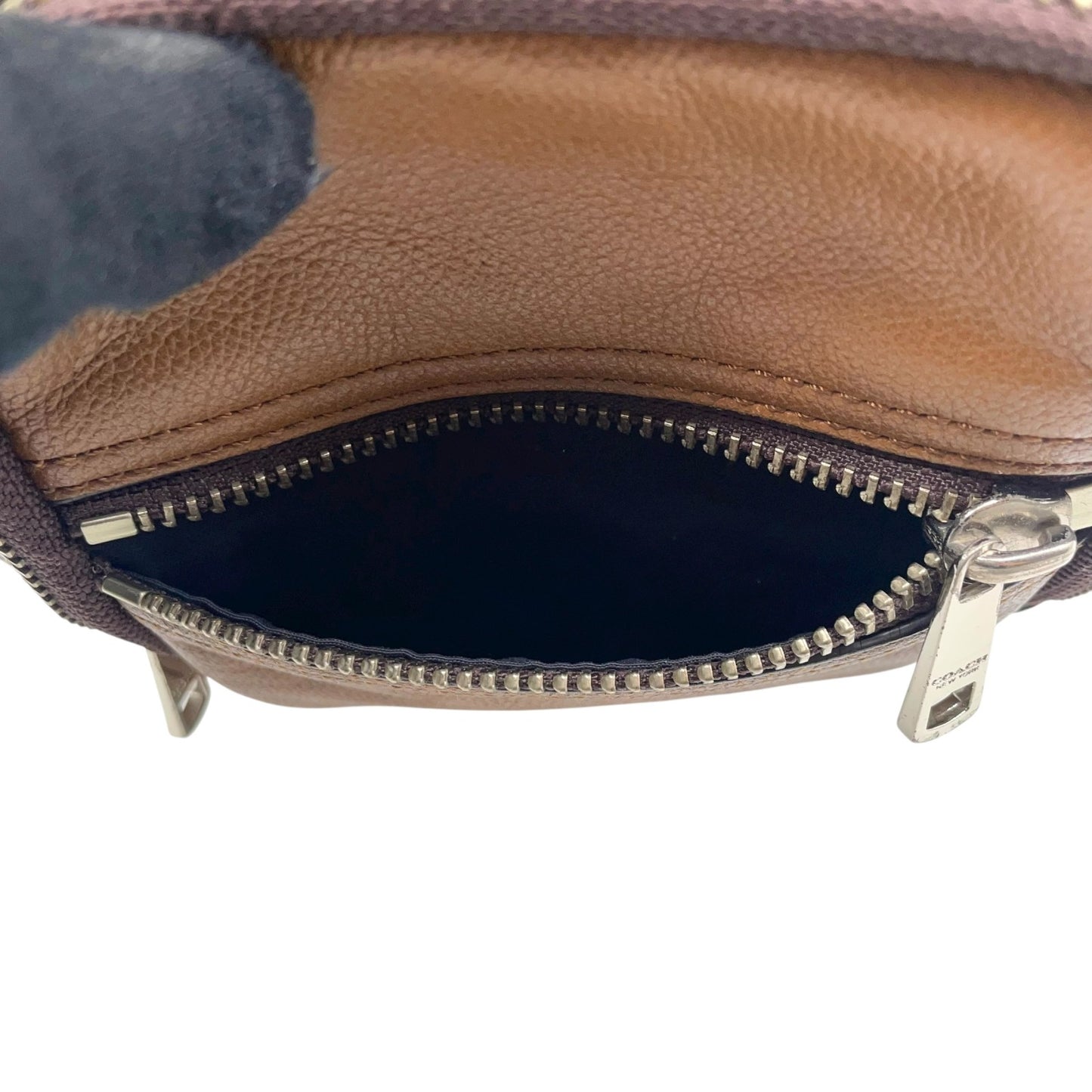 コーチ COACH レザー ボディバッグ ワンショルダー 斜め掛け 茶色 ブラウン シルバー金具 メンズ レディース U2