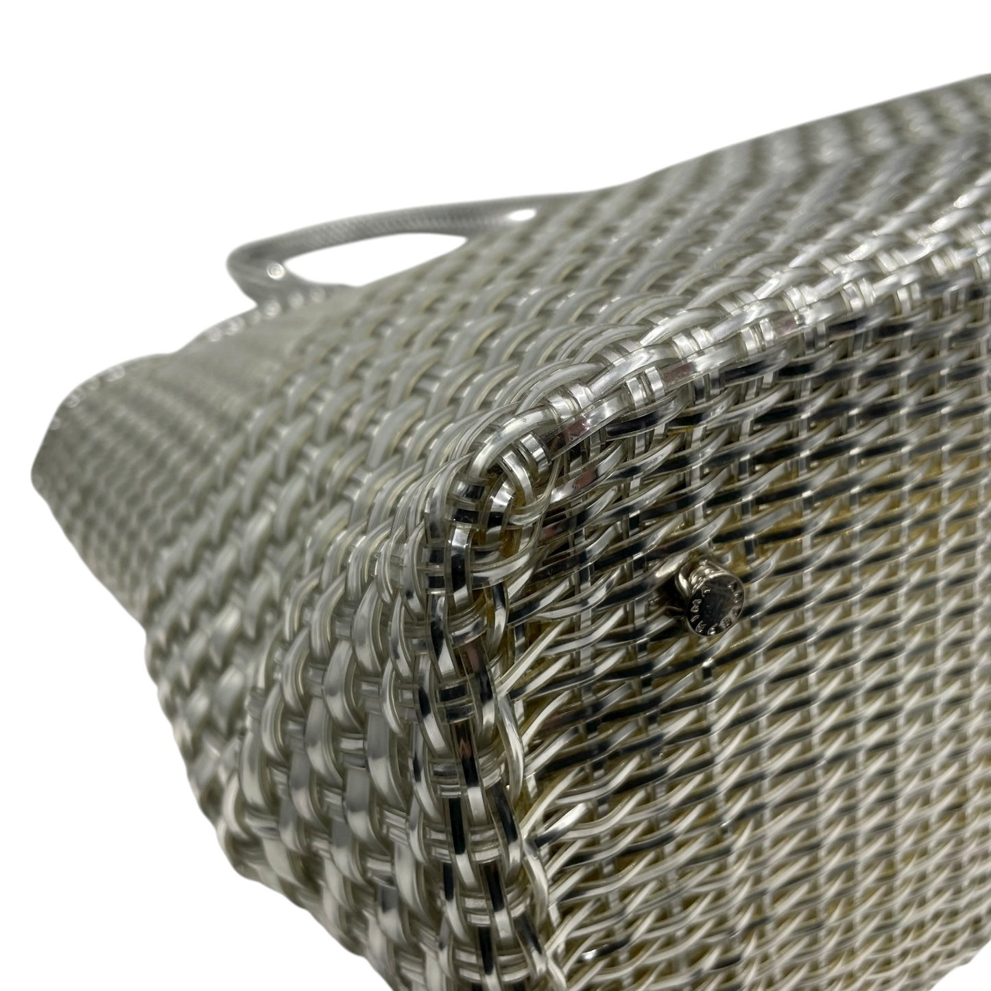 極美品 アンテプリマ ANTEPRIMA ワイヤーバッグ スタンダード イントレチャート スクエア ラージ シルバー バッグインバッグ インナーポーチ付き トートバッグ D