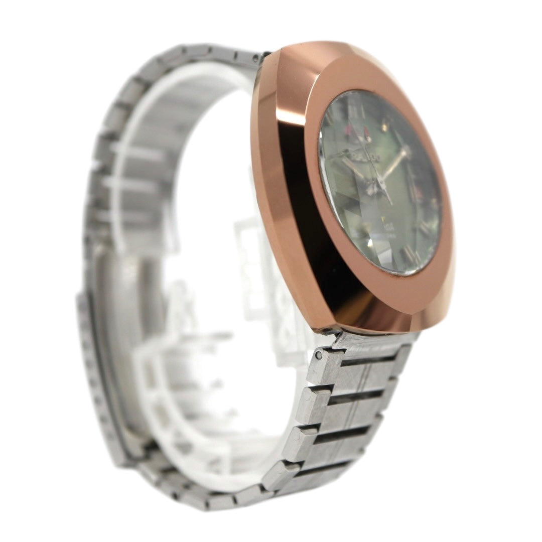 美品　ラドー　バルボア　腕時計　緑文字盤　カットガラス　ヴィンテージ　BREITHORN　ラウンド　自動巻　RADO　BALBOA　ブライトホルン　超硬ケース　アナログ　メンズ G4