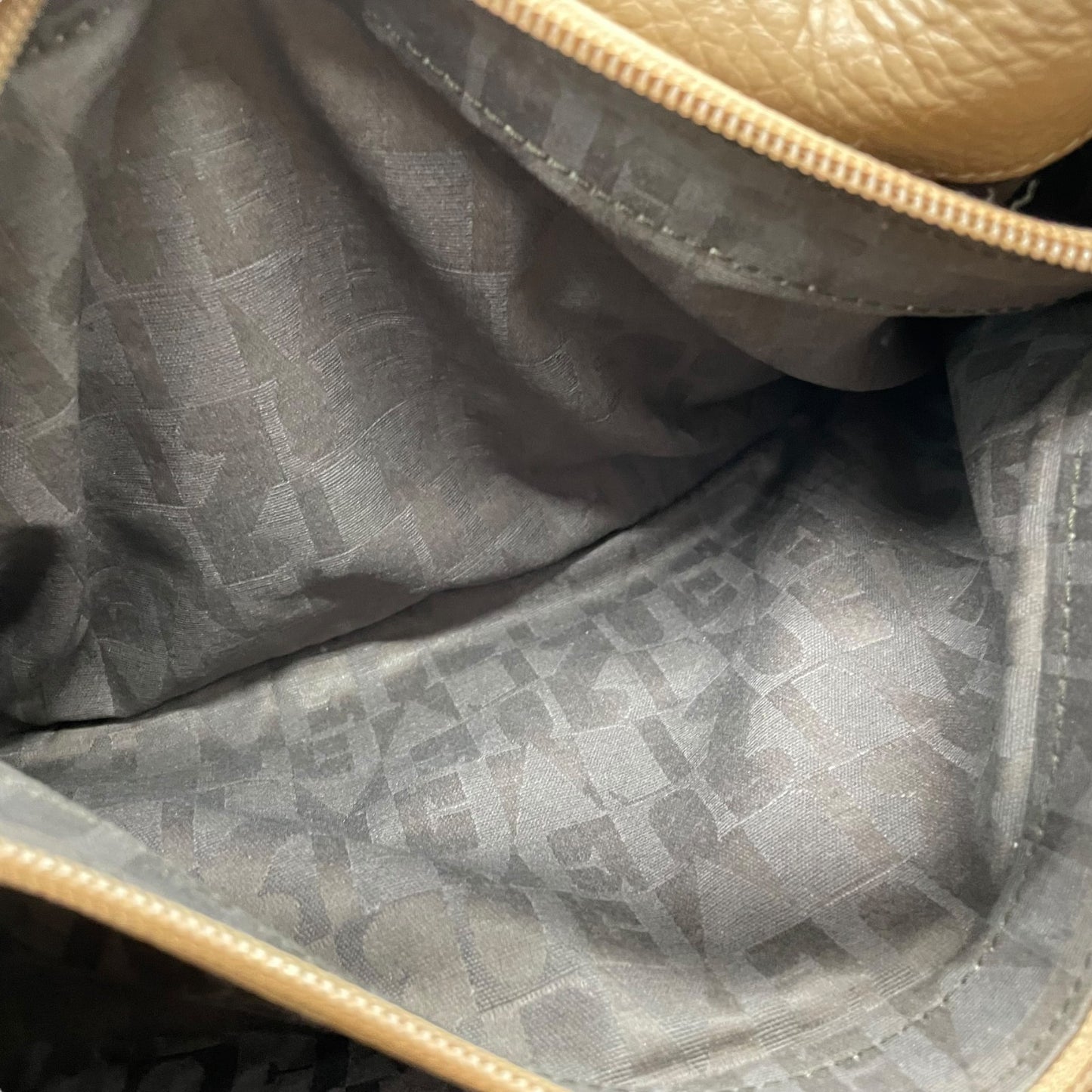 美品 コーチ COACH トートバッグ レザー ベージュ シルバー金具 メタルリング 肩掛け A4収納可 S52