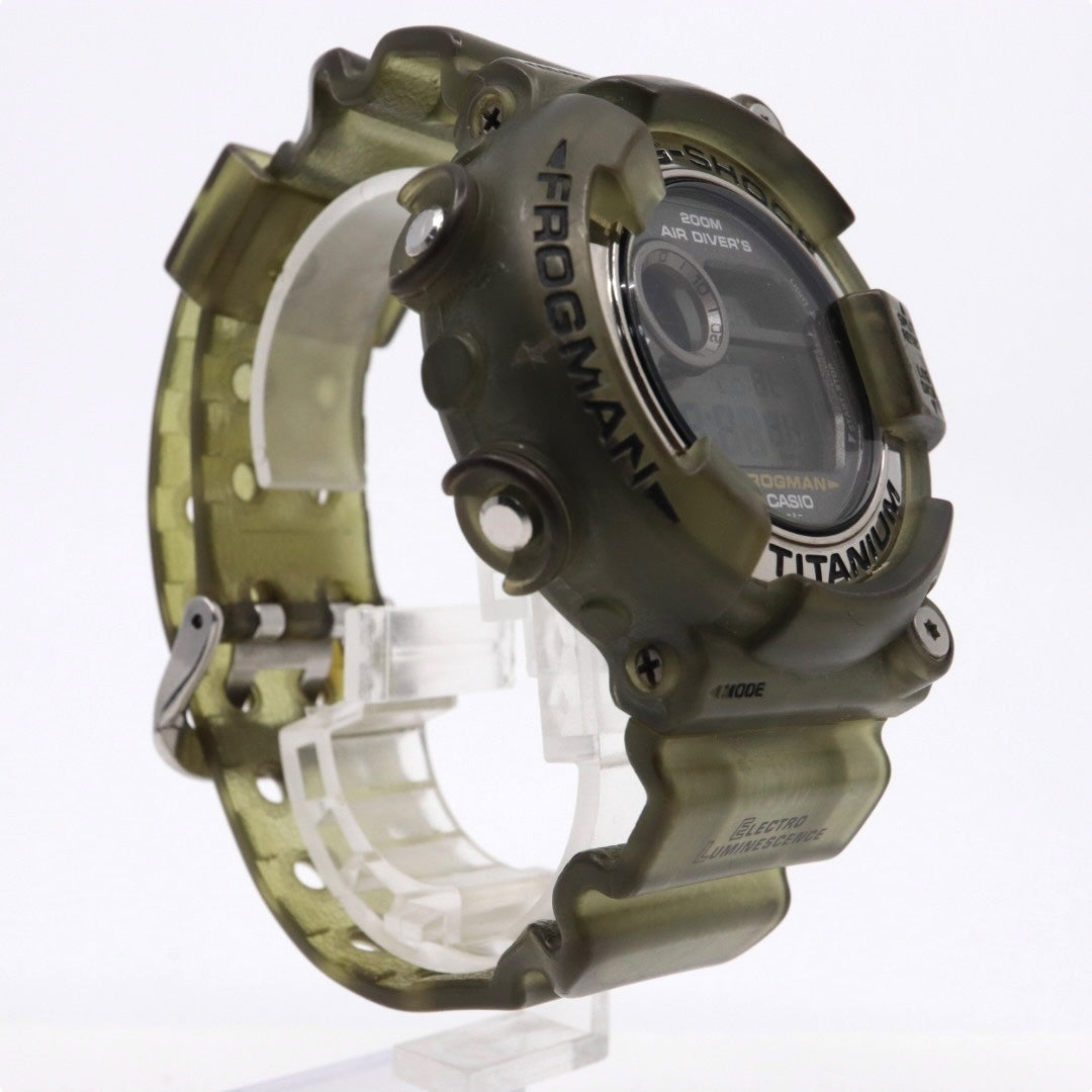 【美品】カシオ G-SHOCK FROGMAN DW-8200 フロッグマン 腕時計 メンズ デジタル チタン 200M防水 スケルトン カーキ ヴィンテージ 90年代 ストリート カジュアル タフ クリーニング済み G2