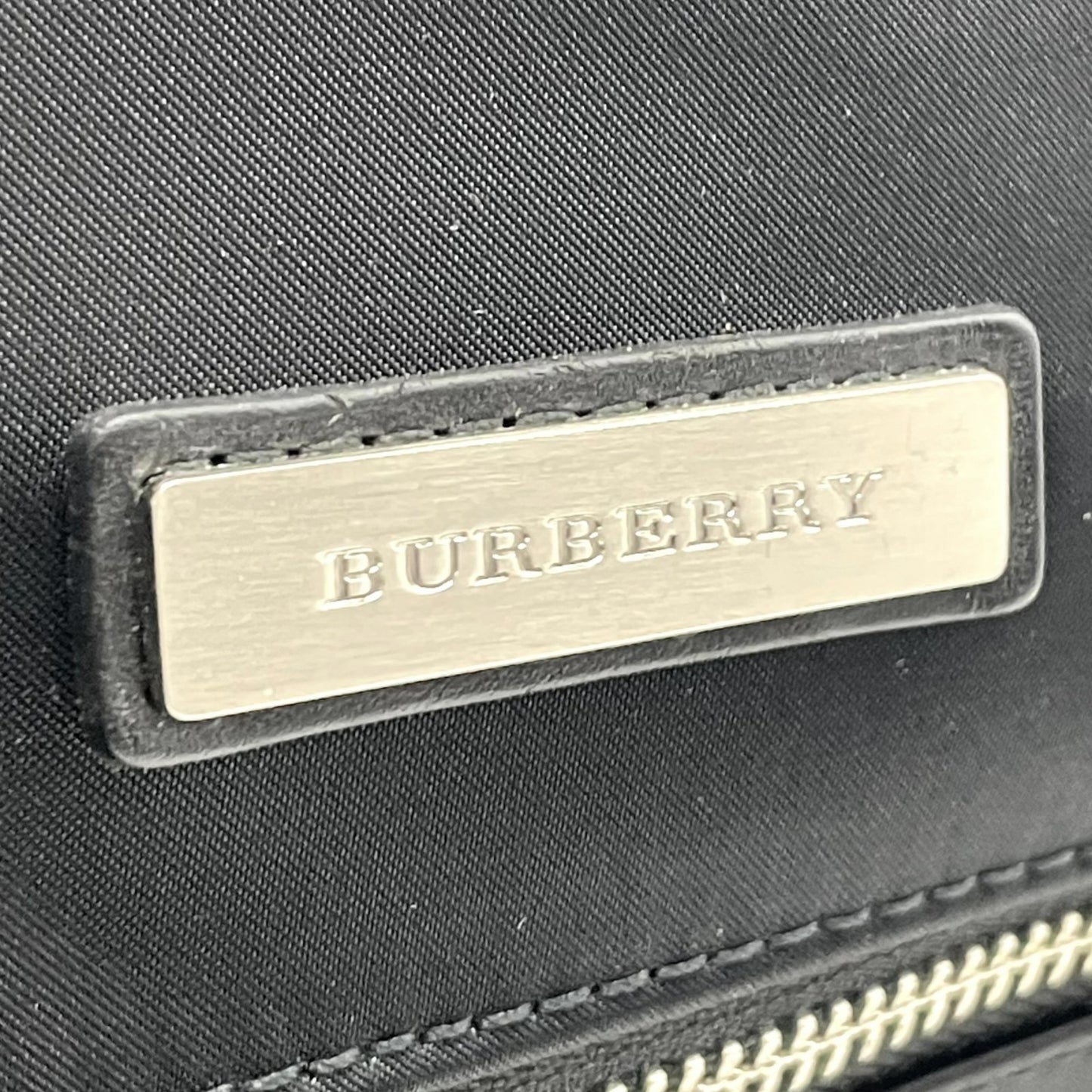 バーバリー BURBERRY ビジネスバッグ ブリーフケース ナイロン×レザー 黒 ブラック シルバー金具 2WAY メンズ E