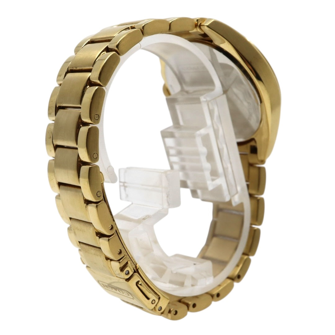 美品 電池交換済 クリーニング済 コーチ COACH 腕時計 CA-67.7.34.0690 レディースウォッチ クォーツ ゴールド ステンレススチール シルバー文字盤 シグネチャー柄 アナログ エレガント クラシック ドレスウォッチ 稼働品 G3