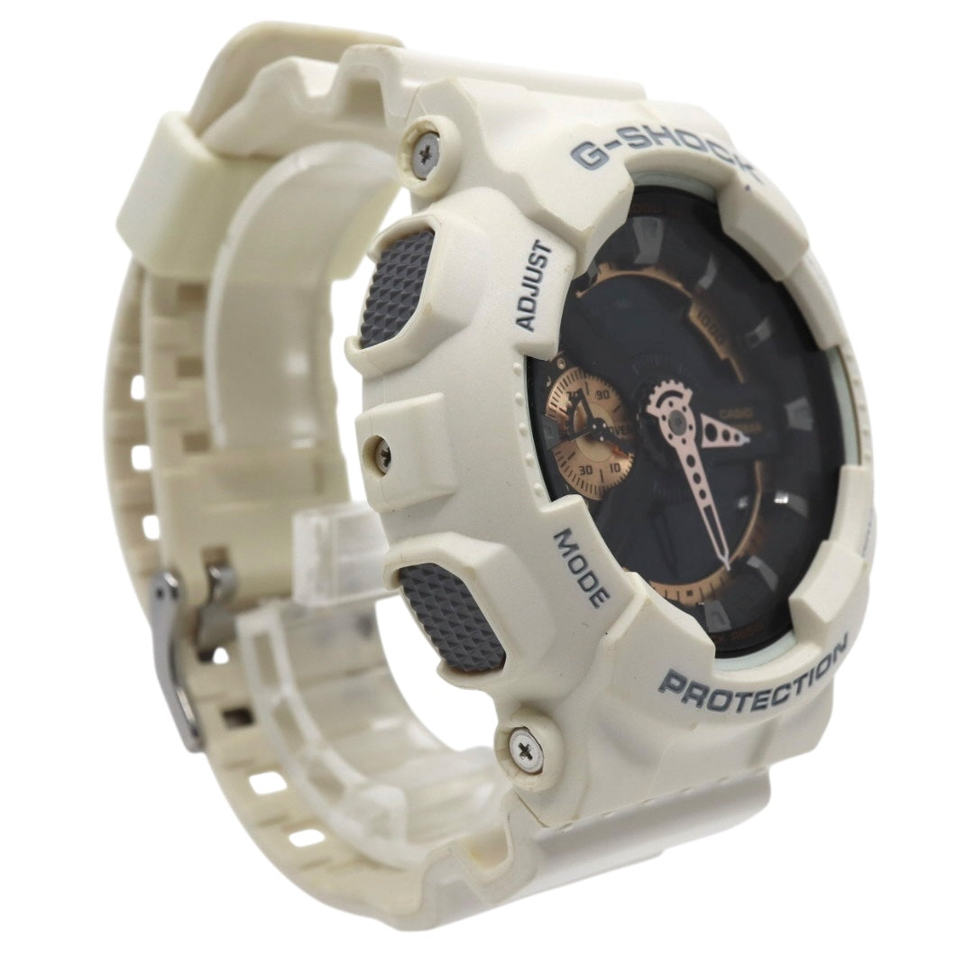 【美品/クリーニング済】カシオ G-SHOCK 腕時計 GA-110RG メンズウォッチ デジアナ アナデジ クォーツ ホワイト ブラック ゴールド ストリート カジュアル 耐衝撃構造 20気圧防水 稼働品 G7