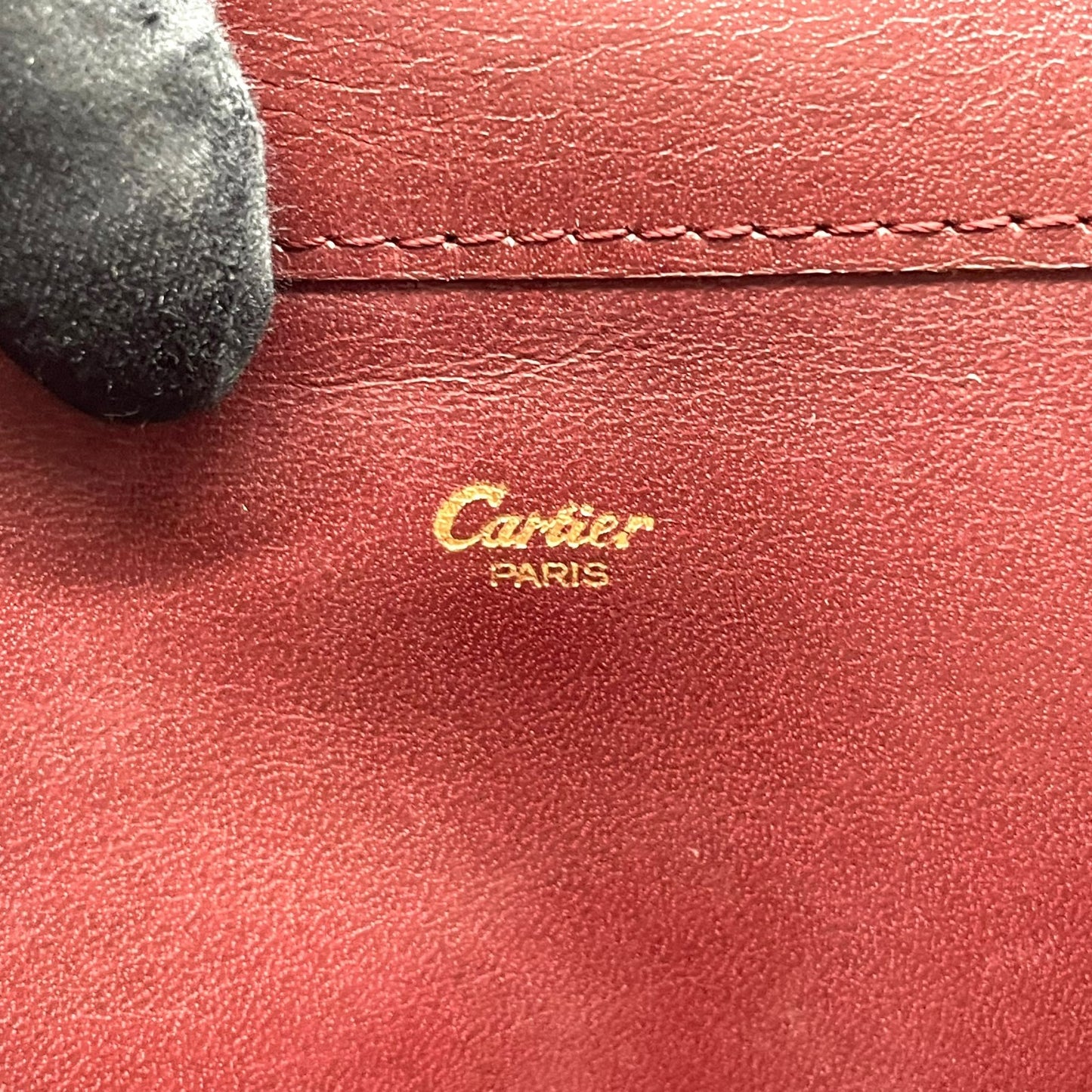 Cartier カルティエ マストライン クラッチバッグ セカンドバッグ 赤 ボルドー ワインレッド レザー 2Cモチーフ メンズ A1
