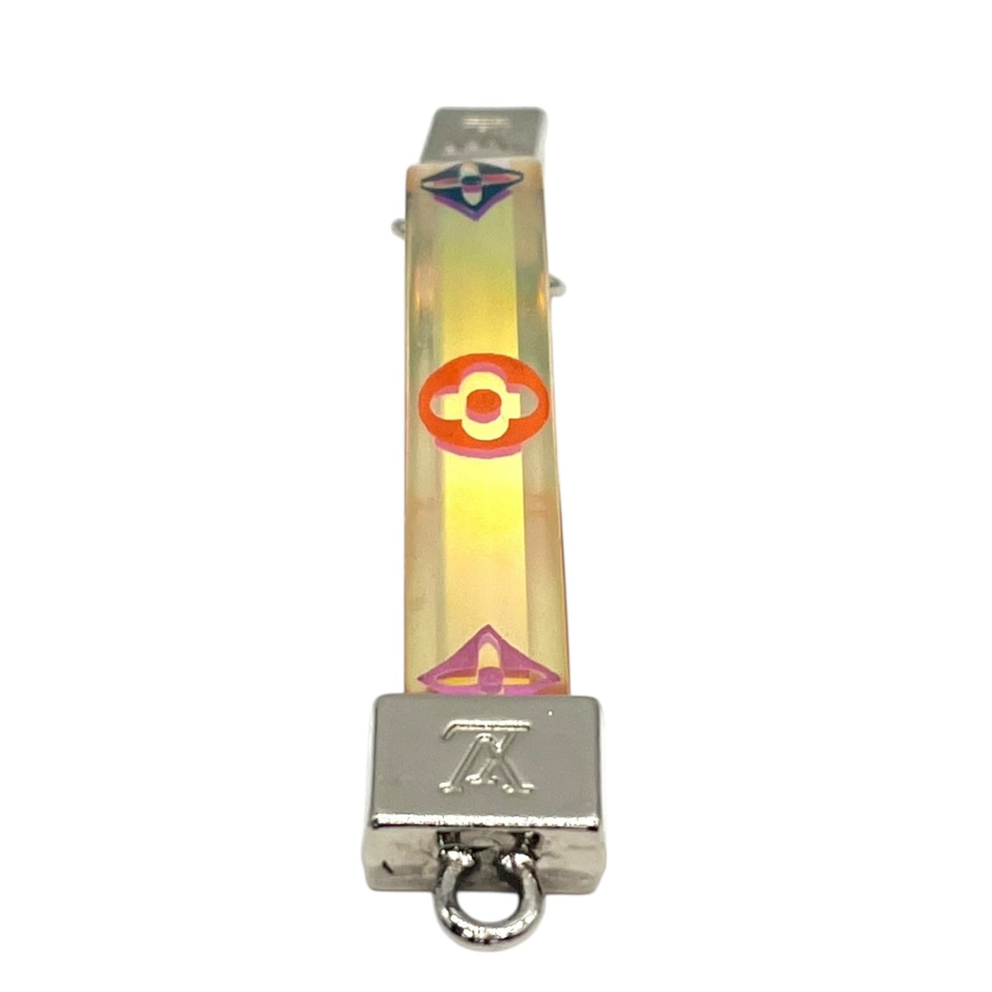 ルイヴィトン LOUIS VUITTON LV キーホルダー バッグチャーム モノグラム イエロー シルバー イリュージョン キーリング LVロゴ アクリル メタル 箱付き