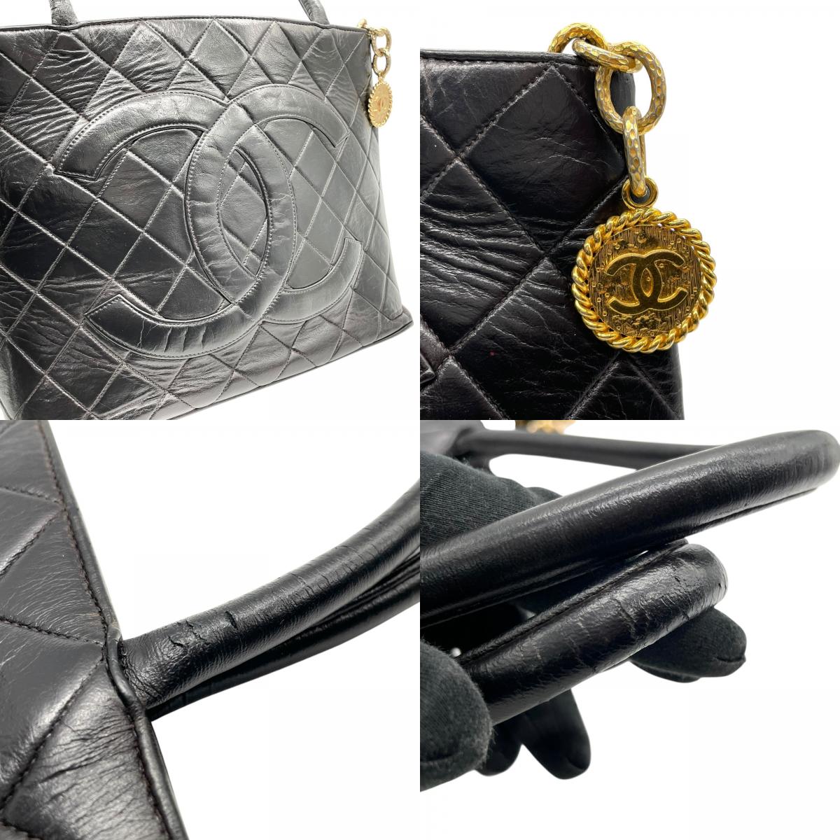 CHANEL シャネル ハンドバッグ レザー ブラック【中古】 レディース