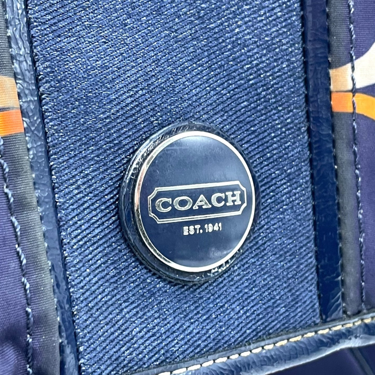 コーチ COACH リュックサック バックパック リュック デイパック F23909 シグネチャー レザー ナイロン 紺 ネイビー オレンジ カジュアル U8