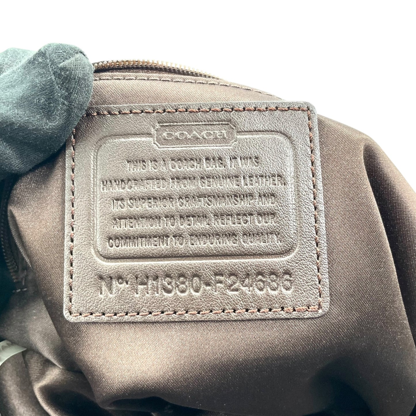 コーチ COACH ハンドバッグ キャンベル F24686 ダークブラウン オールレザー ベルトデザイン ゴールド金具 斜め掛け可 レディース U17