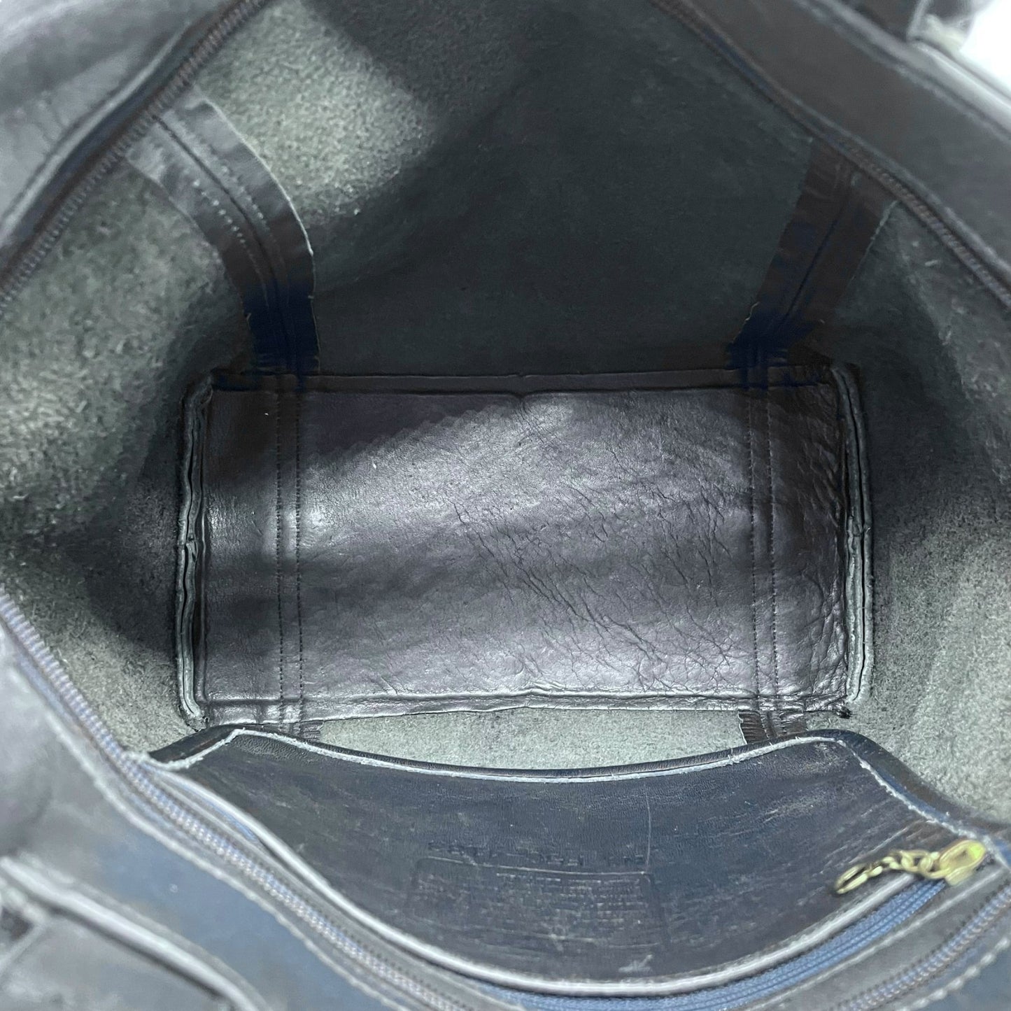 コーチ COACH オールドコーチ ハンドバッグ ミニトートバッグ 紺 ネイビー レザー ゴールド金具 ファスナー開閉 ロゴチャーム USA製 ヴィンテージ レディース S12