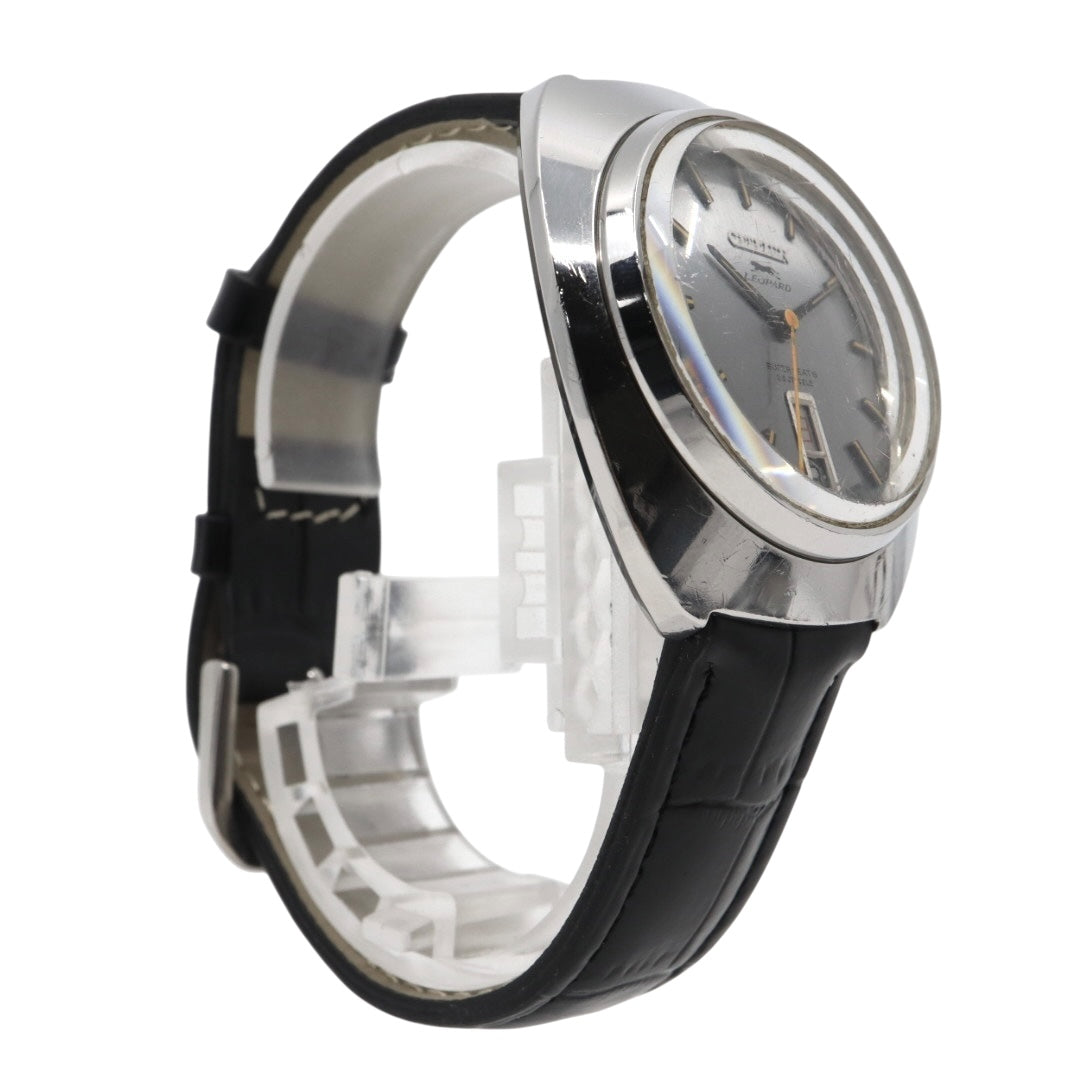 シチズン CITIZEN レオパード スーパー ビート8 自動巻き 腕時計 Ref.4-720431 1970年代 ステンレススチール ブルー×ゴールド レザー 23石 メンズ G4