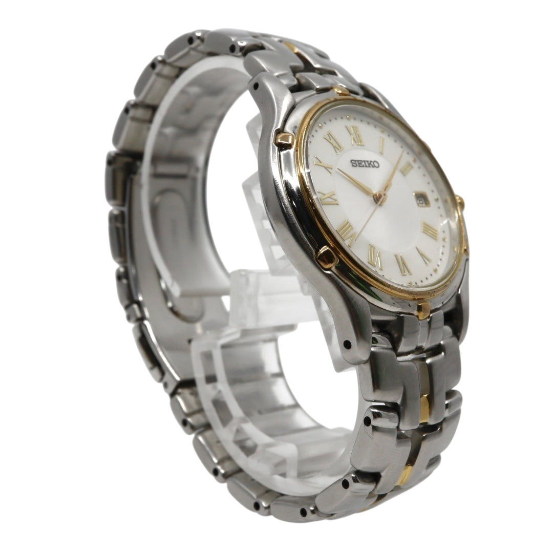 【電池交換済／稼働品】SEIKO セイコー 腕時計 クオーツ アナログ ローマンインデックス コンビカラー シルバー ゴールド メンズ レディース ユニセックス ドレスウォッチ クラシック ビンテージ 創立記念 いすゞ K-TOKA 7N32-0100 G4