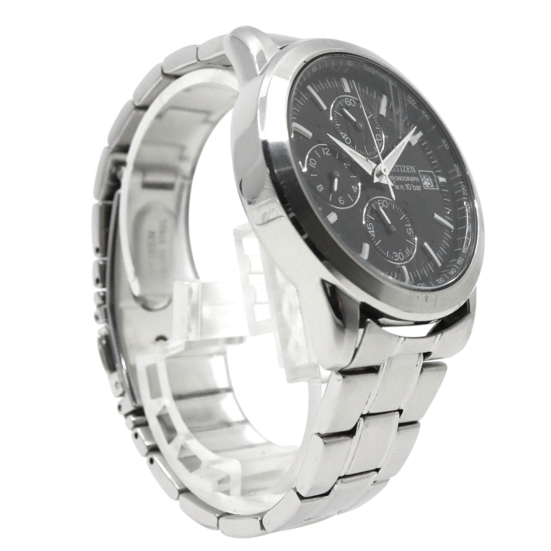 citizen シチズン クオーツ クロノグラフ 腕時計 0510-K002320 ブラック文字盤 ステンレススチール 10気圧防水 メンズ G8