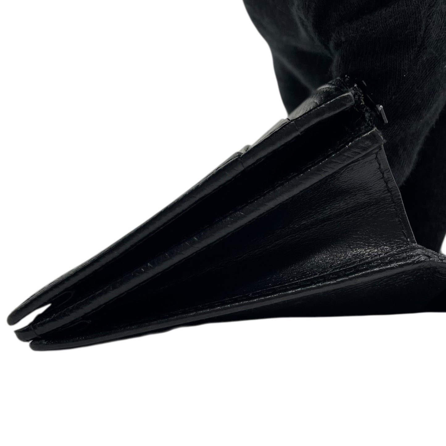 LOEWE ロエベ 二つ折り 長財布 ロングウォレット アナグラム 型押しロゴ ブラック レザー シボ革 ゴールド金具 ヴィンテージ レディース W2