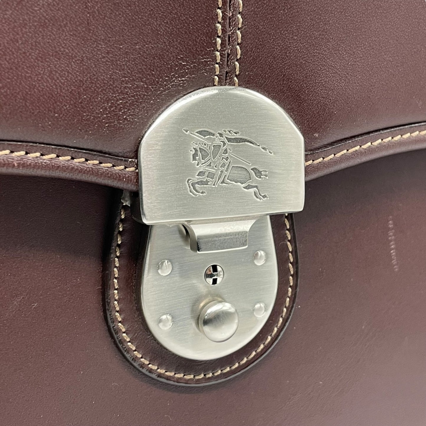 BURBERRY バーバリー ビジネスバッグ レザー ブラウン【中古】 メンズ