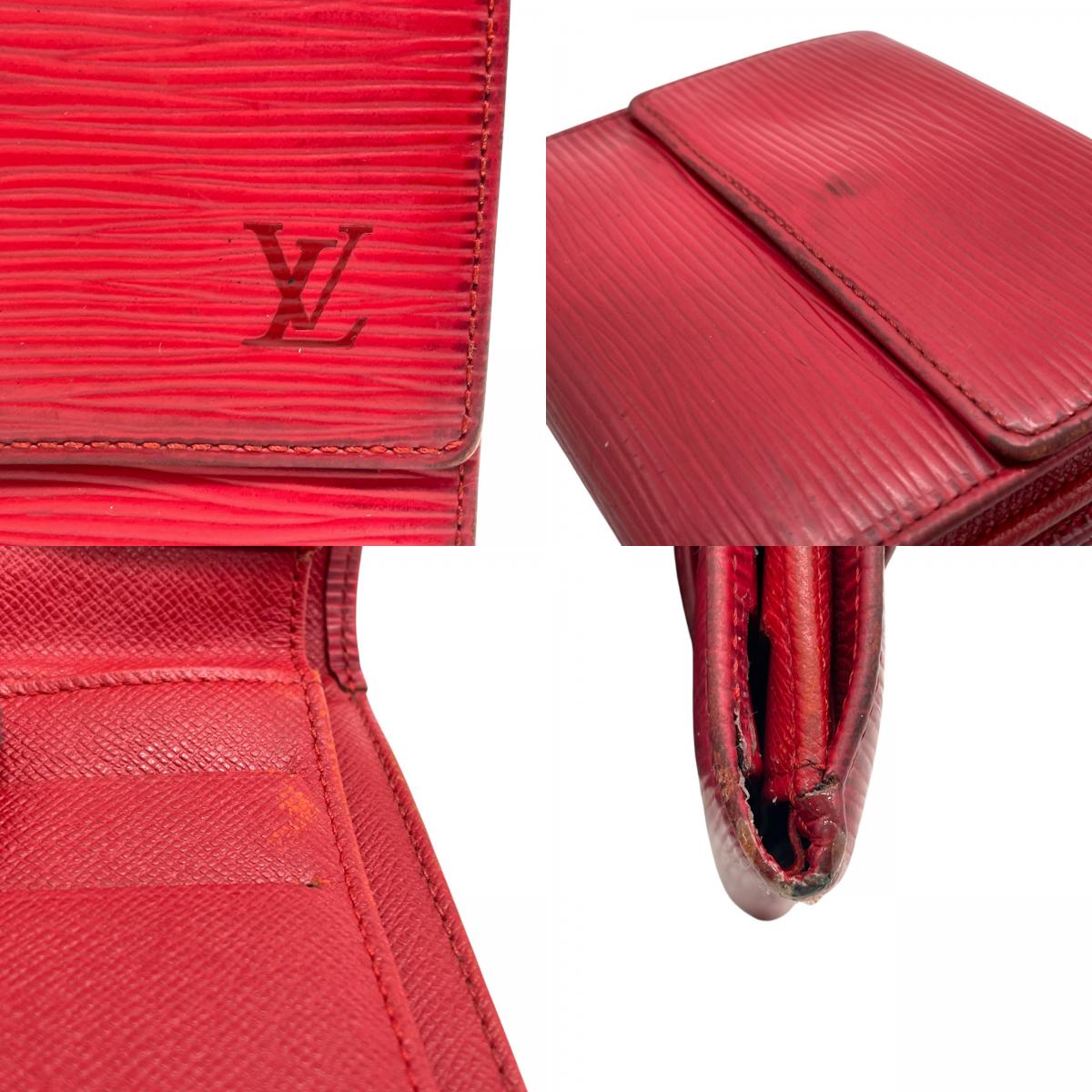 LOUIS VUITTON ルイヴィトン 三つ折り財布 エピ ポルトモネ ビエ カルト クレディ M63487 赤 レッド レザー M4