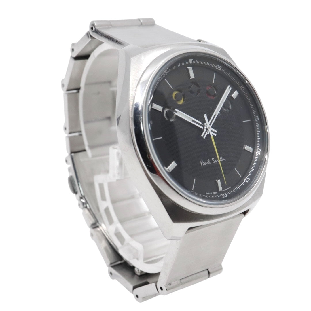 ポールスミス Paul Smith 腕時計 メンズ クォーツ ファイブアイズ Five Eyes ブラック文字盤 シルバー SS F335-S082561 アナログ ウォッチ ビジネス カジュアル 通勤 通学 クラシック モダン レア 希少 ギミック G10
