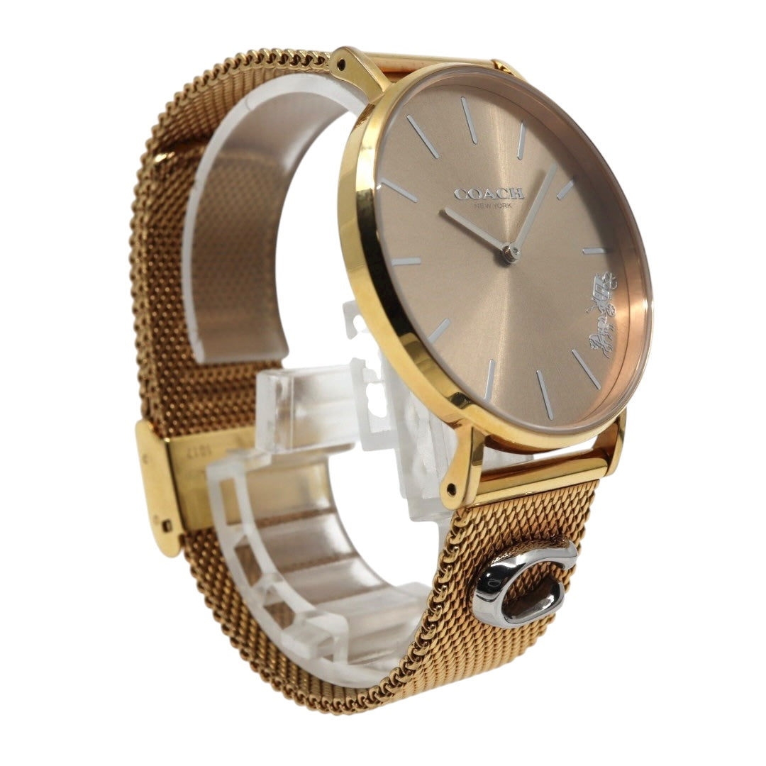 コーチ COACH 腕時計 レディース クォーツ ペリー Perry ゴールド メッシュベルト CA.120.7.34.1710 アナログ ウォッチ ホースアンドキャリッジ 馬車ロゴ エレガント 上品 モダン クラシック 美品 ほぼ新品 希少 G10