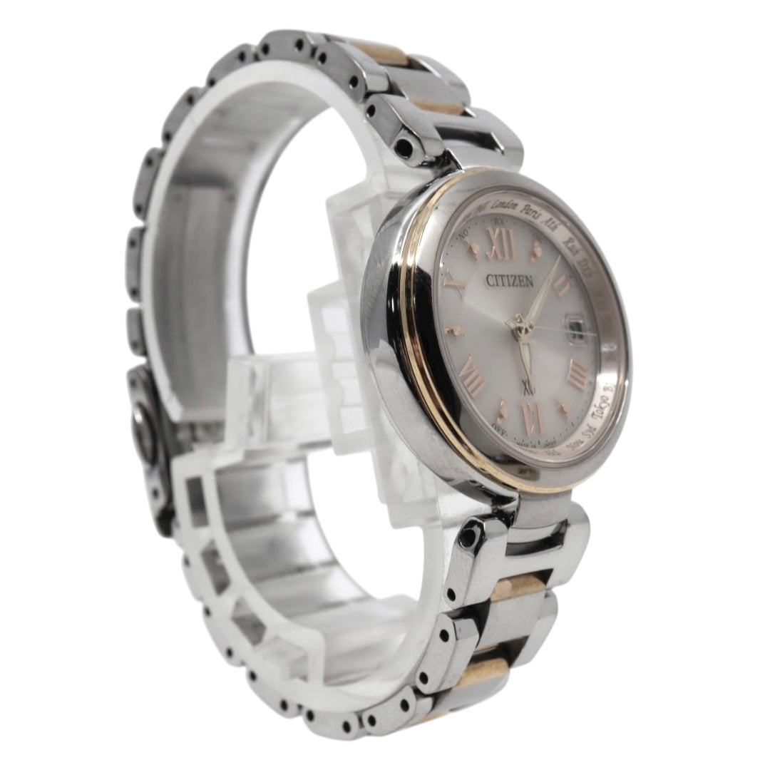 CITIZEN シチズン xC クロスシー エコドライブ 電波時計 腕時計 シルバー ローマンインデックス デイト レディース G11