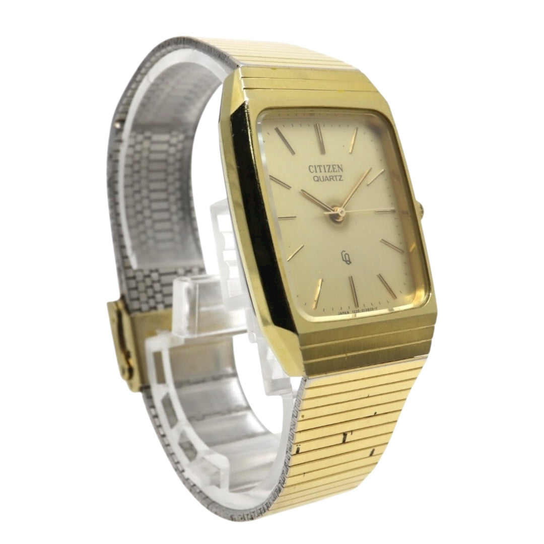 CITIZEN シチズン クォーツ 腕時計 ゴールドカラー レクタンギュラー ステンレス メンズ レディース アナログ G11