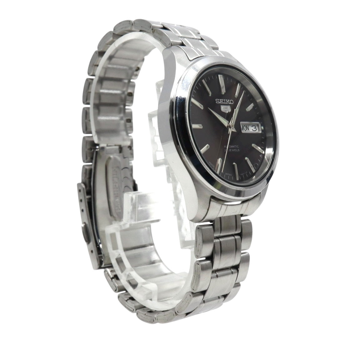 SEIKO セイコー 5 自動巻き メンズ腕時計 ブラウン文字盤 デイデイト ステンレス 裏スケルトン 7S26 Made in Japan G11