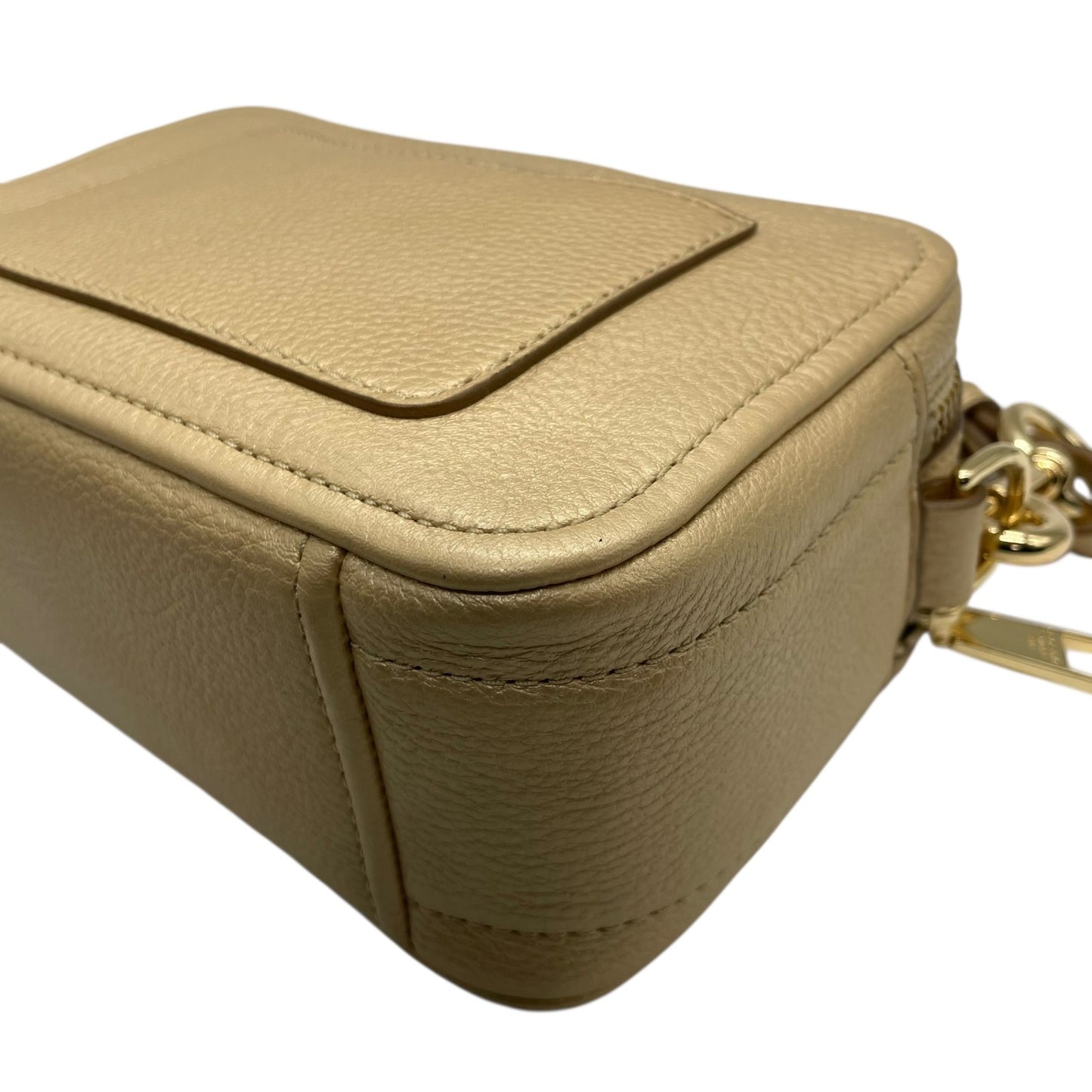 【未使用級】 極 美品 MARC JACOBS マークジェイコブス スナップショット カメラバッグ ベージュ レザー クロスボディ ショルダーバッグ ダブルJロゴ ゴールド金具 レディース K8