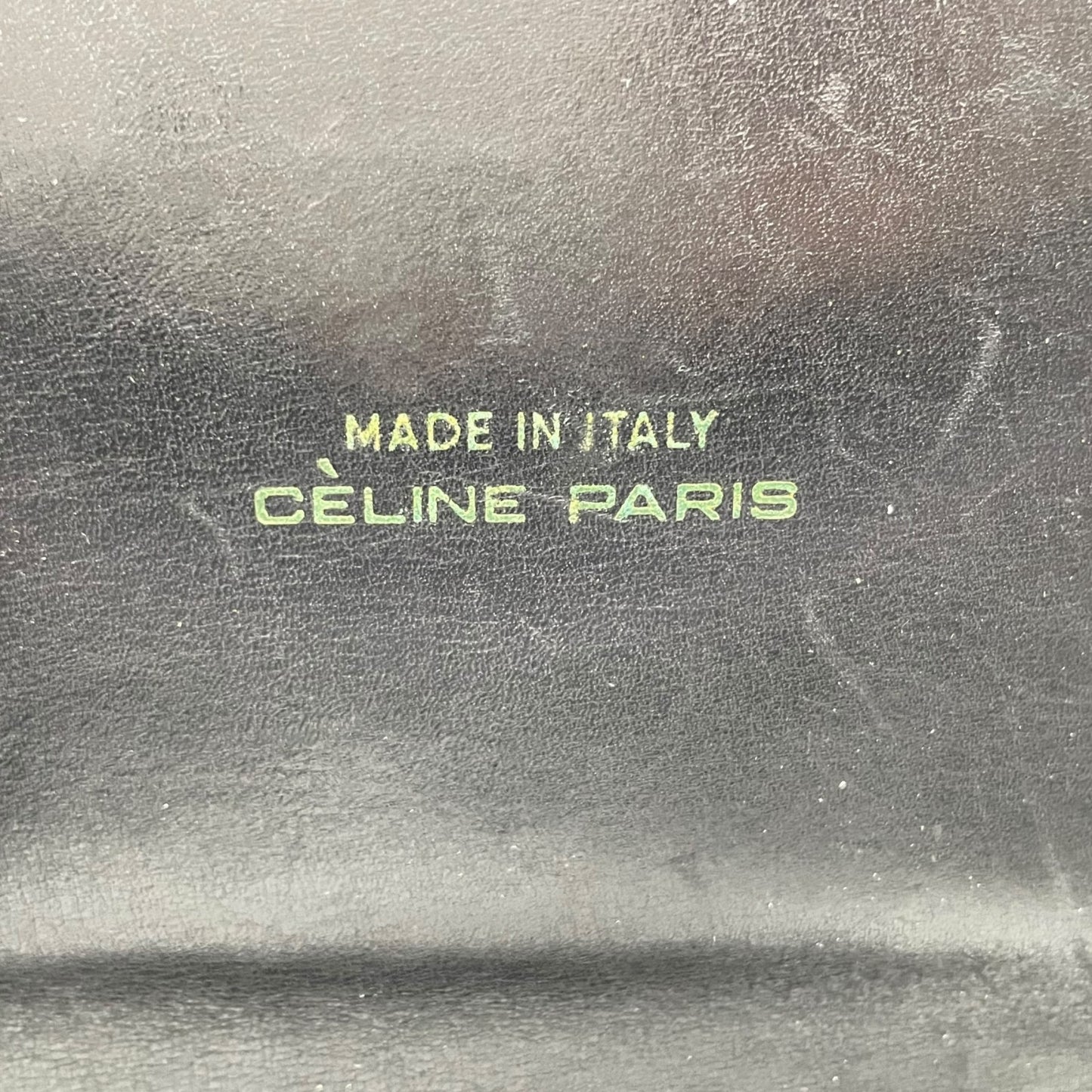 Authentic CELINE Shoulder Bag Black Leather Horse Carriage Gold Hardware Vintage Women's Crossbody