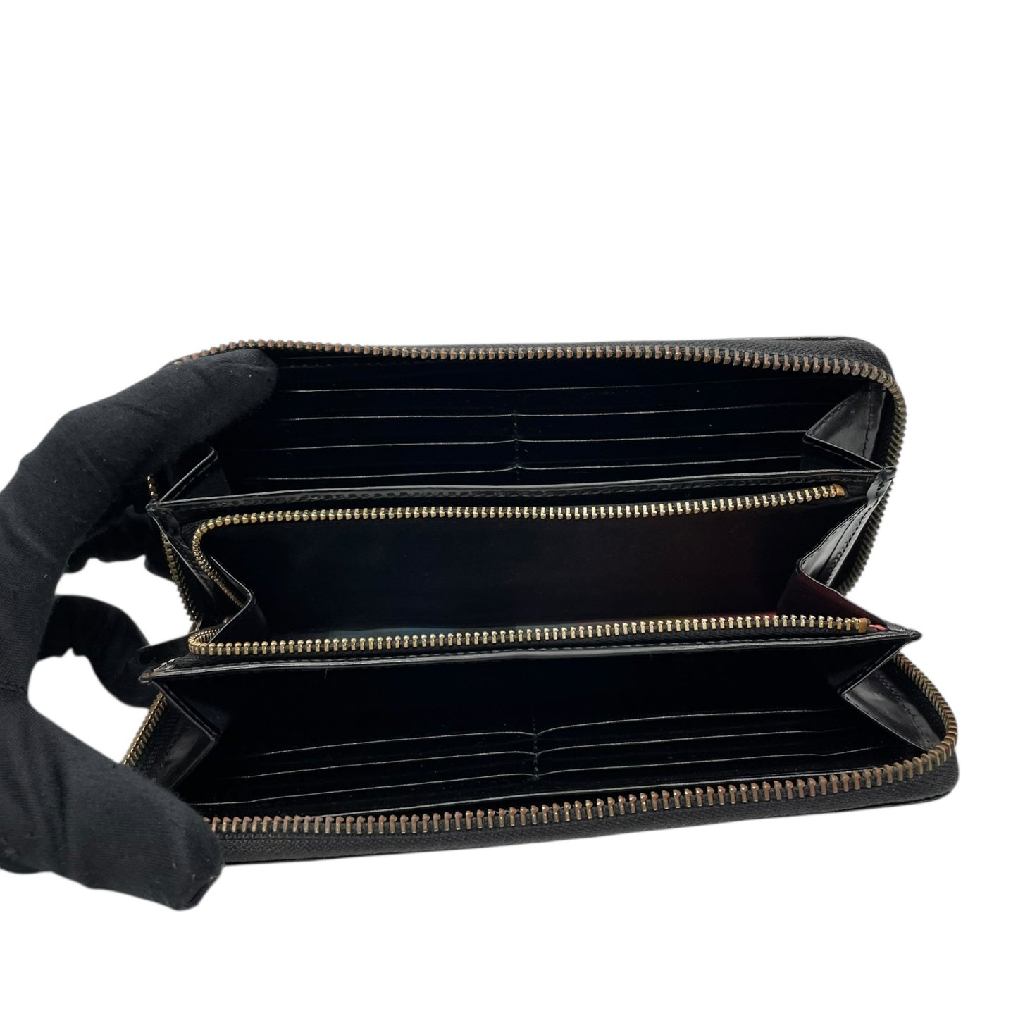 Paul Smith ポールスミス 長財布 ラウンドファスナー 紺 ネイビー レザー 本革 ゴールド金具 マルチカラー メンズ W1