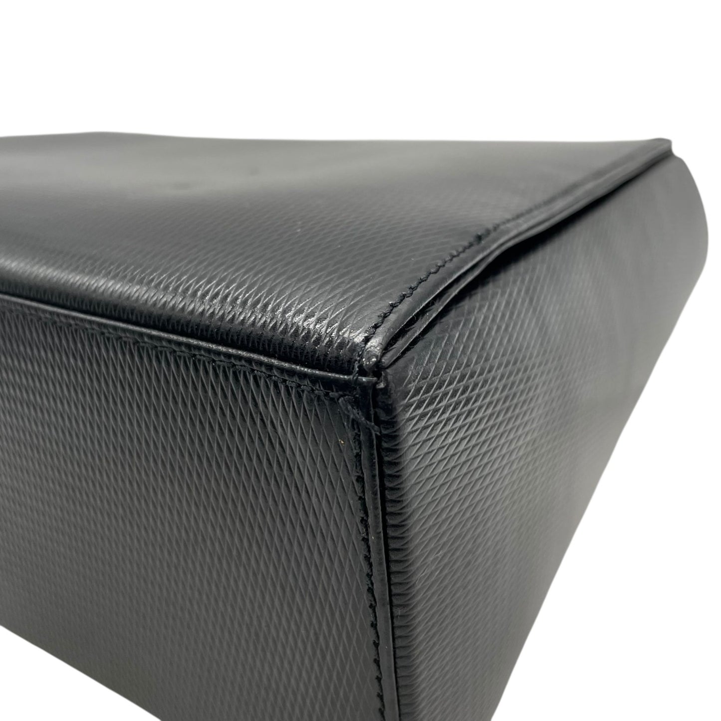 美品 Yves Saint Laurent イヴサンローラン ハンドバッグ 黒 ブラック レザー 本革 ゴールド金具 トップハンドル フラップ開閉 手提げ ロゴ フォーマル レディース ヴィンテージ A