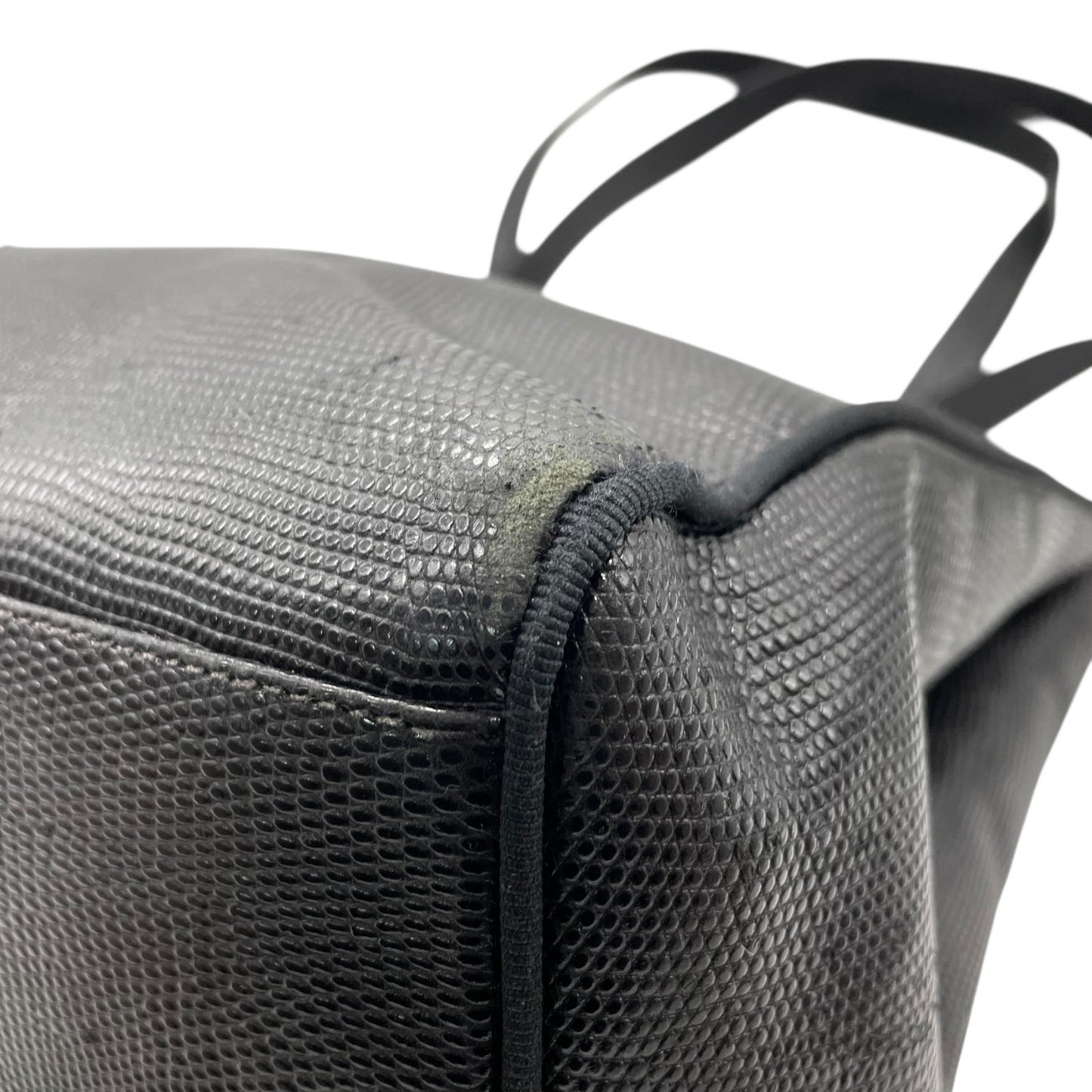 Salvatore Ferragamo フェラガモ ヴァラリボン トートバッグ ワンショルダー レザー トカゲ型押し 黒 ブラック ゴールド金具 肩掛け可 サルヴァトーレフェラガモ レディース D