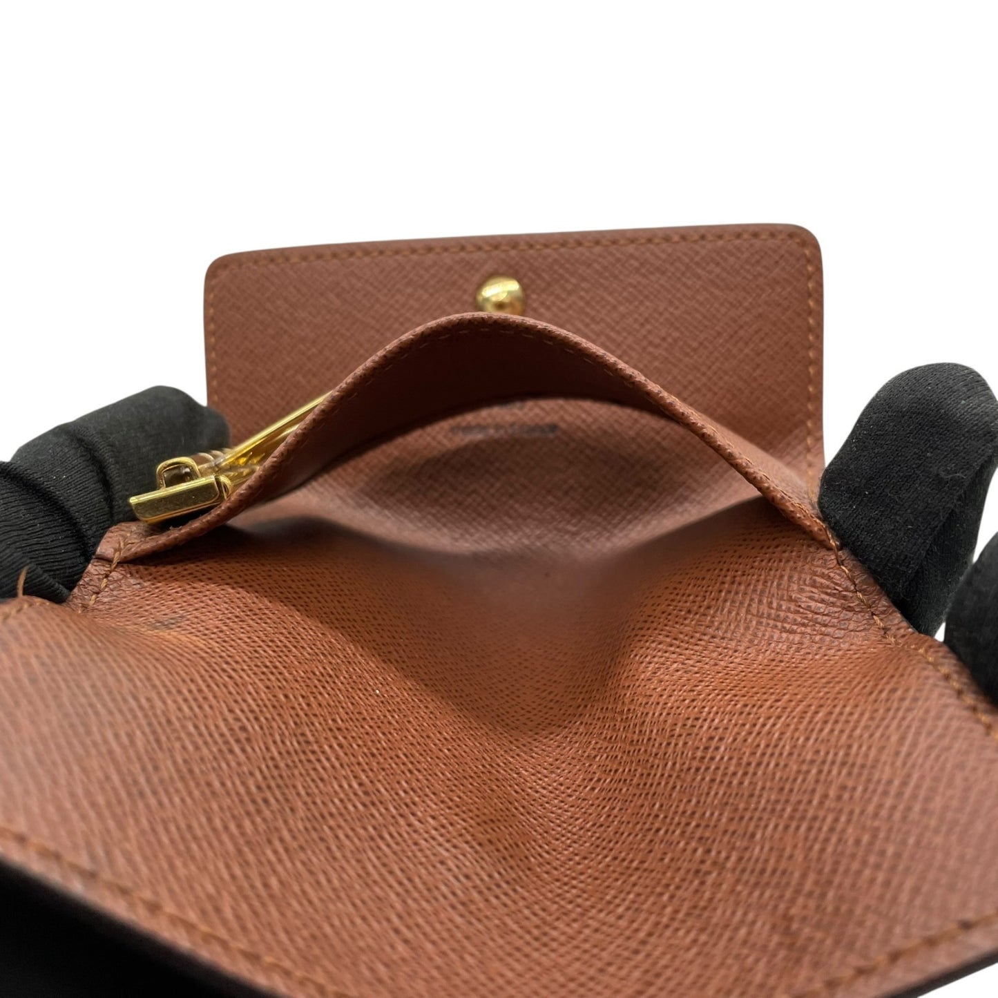 美品 LOUIS VUITTON ルイヴィトン モノグラム 三つ折り 4連キーケース ミュルティクレ4 M69517 茶 ブラウン PVC レザー ゴールド金具 レディース メンズ W3