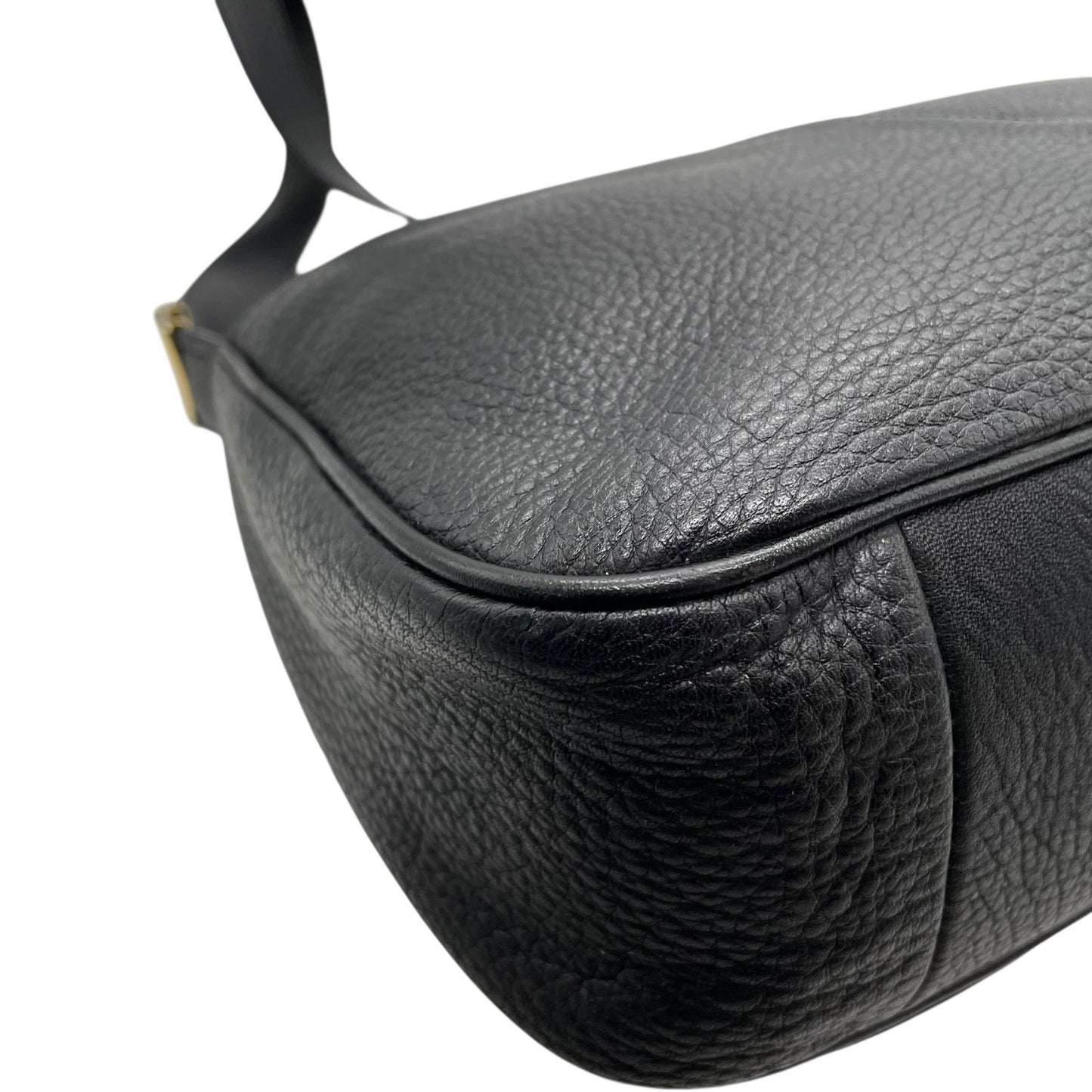 美品 BURBERRY バーバリー ショルダーバッグ ラウンドトート 黒 ブラック レザー ゴールド金具 ノバチェック 斜め掛け可 レディース S97