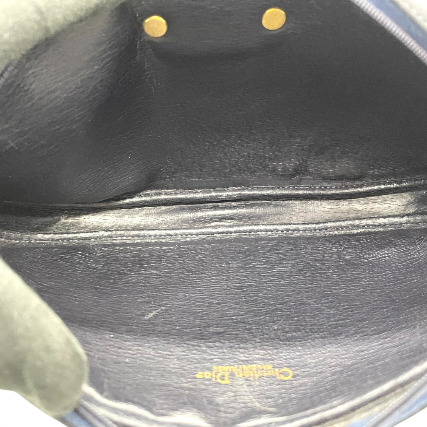 Christian Dior クリスチャンディオール ショルダーバッグ サコッシュ ネイビー 紺色 スエード×レザー Diorロゴ ゴールド金具 クロスボディ ヴィンテージ K10