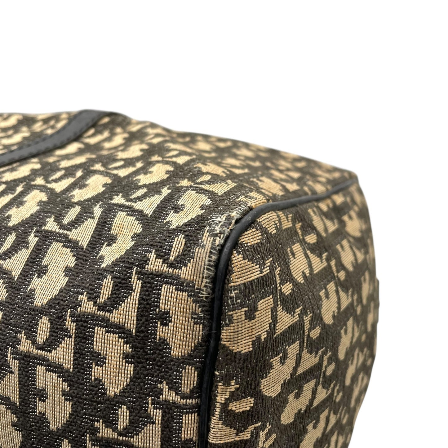 Christian Dior クリスチャンディオール Dior トロッター ボストンバッグ 旅行バッグ キャンバス×レザー ロゴ総柄 大容量 ヴィンテージ ハンドバッグ ネイビー C8