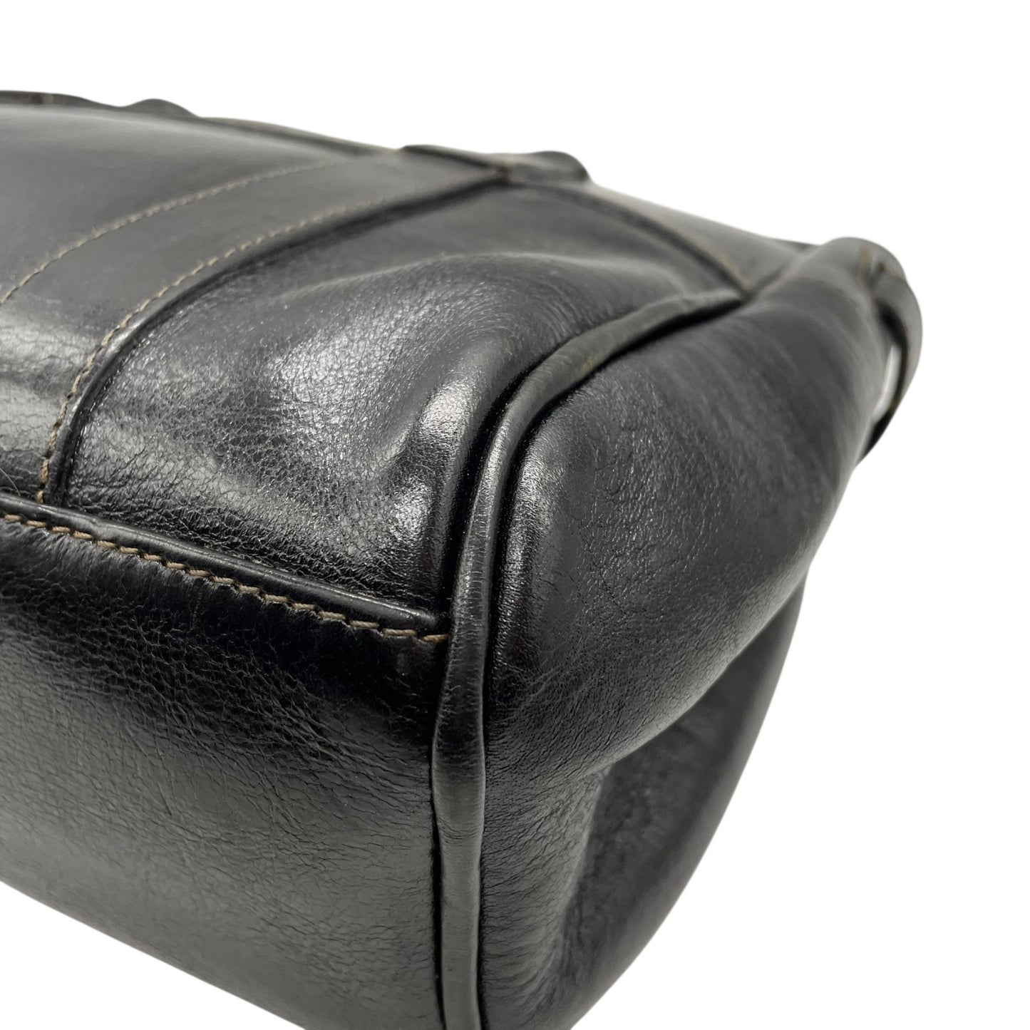 美品 MULBERRY マルベリー ベイズウォーター ハンドバッグ トートバッグ 黒 ブラック レザー シルバー金具 手提げ ターンロック レディース D