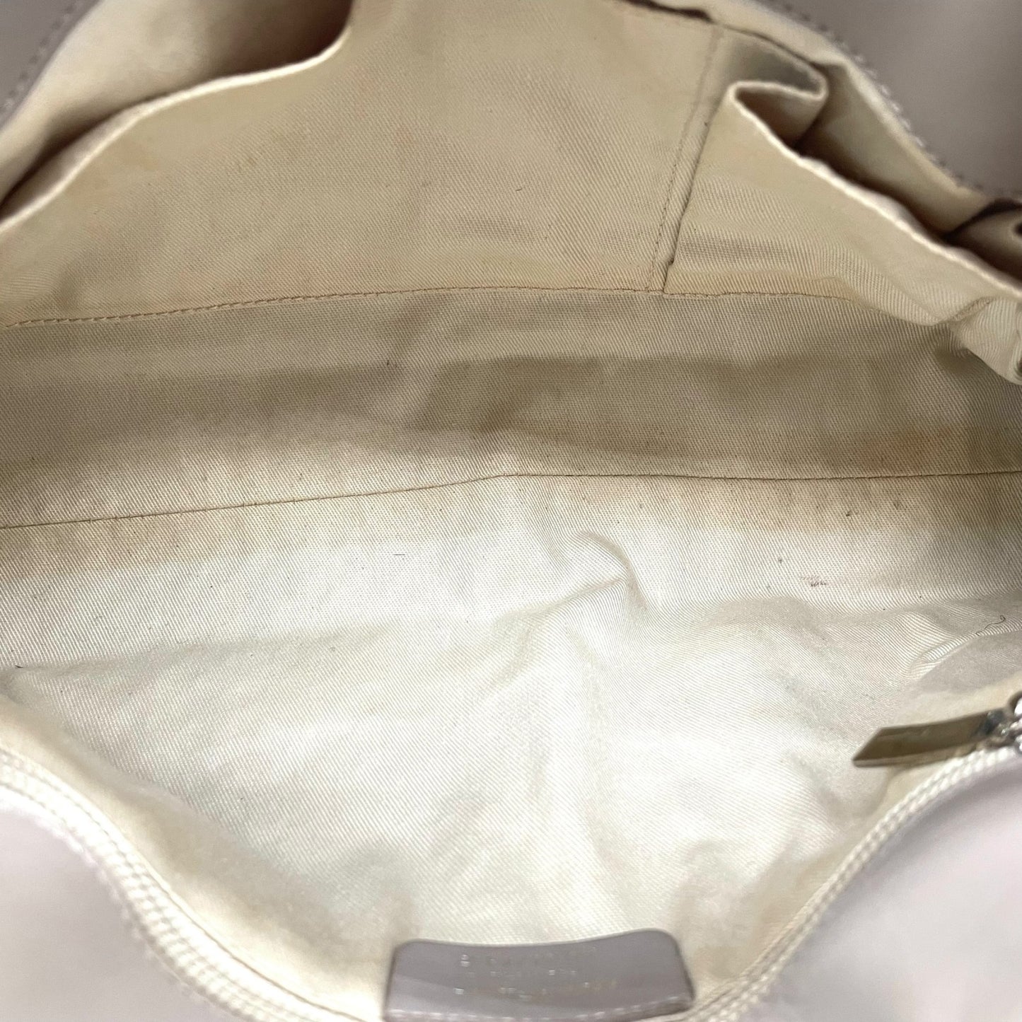 サルヴァトーレフェラガモ ハンドバッグ 編み込みレザーハンドル グレー キャンバス トートバッグ 肩掛け可能 K2